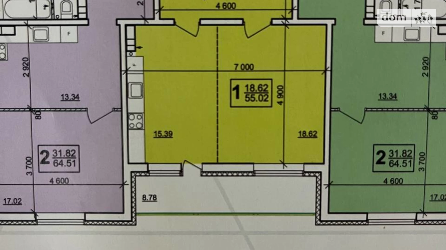 Продается 1-комнатная квартира 55 кв. м в Чабанах, Одесское шоссе, 16