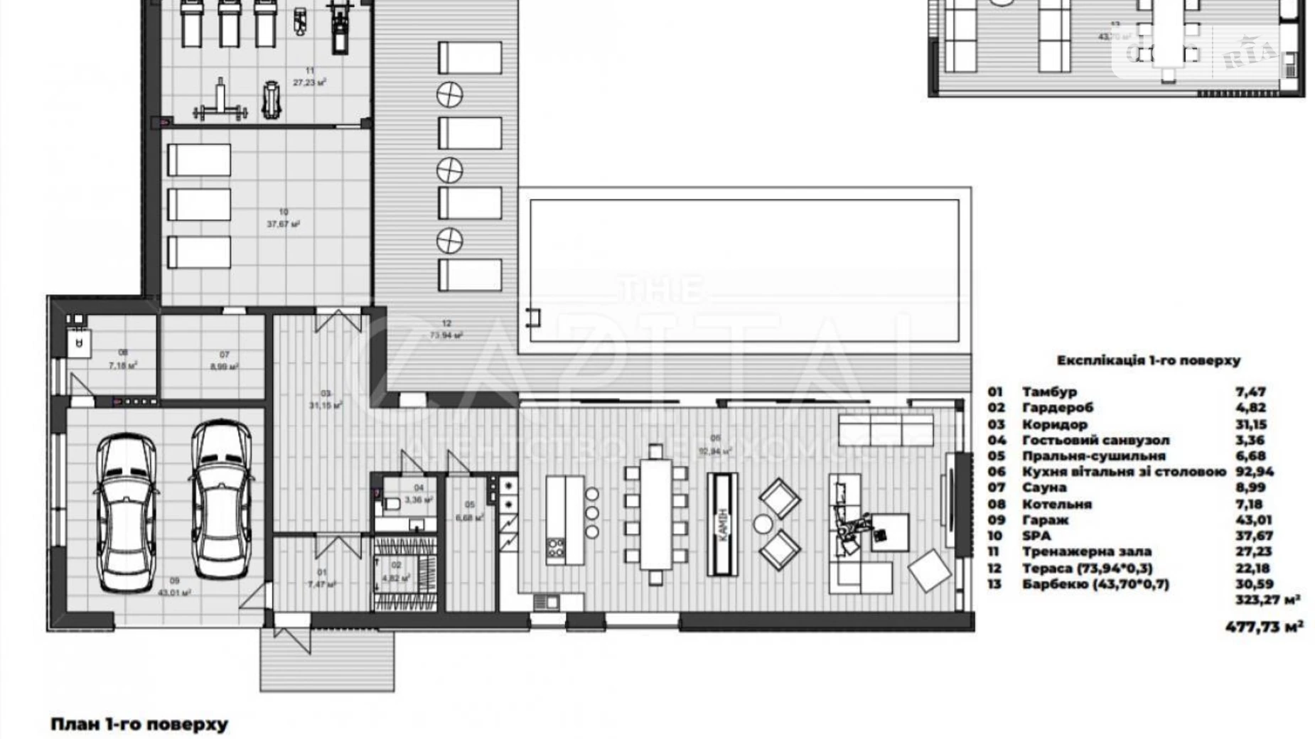 Продается дом на 2 этажа 491 кв. м с бассейном, Бетонная - фото 5