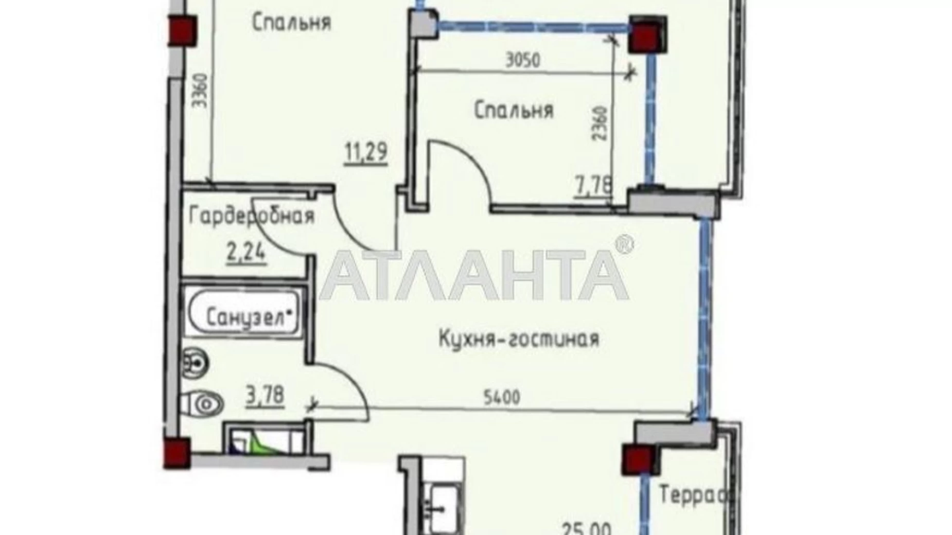 Продается 2-комнатная квартира 53 кв. м в Одессе, ул. Софиевская