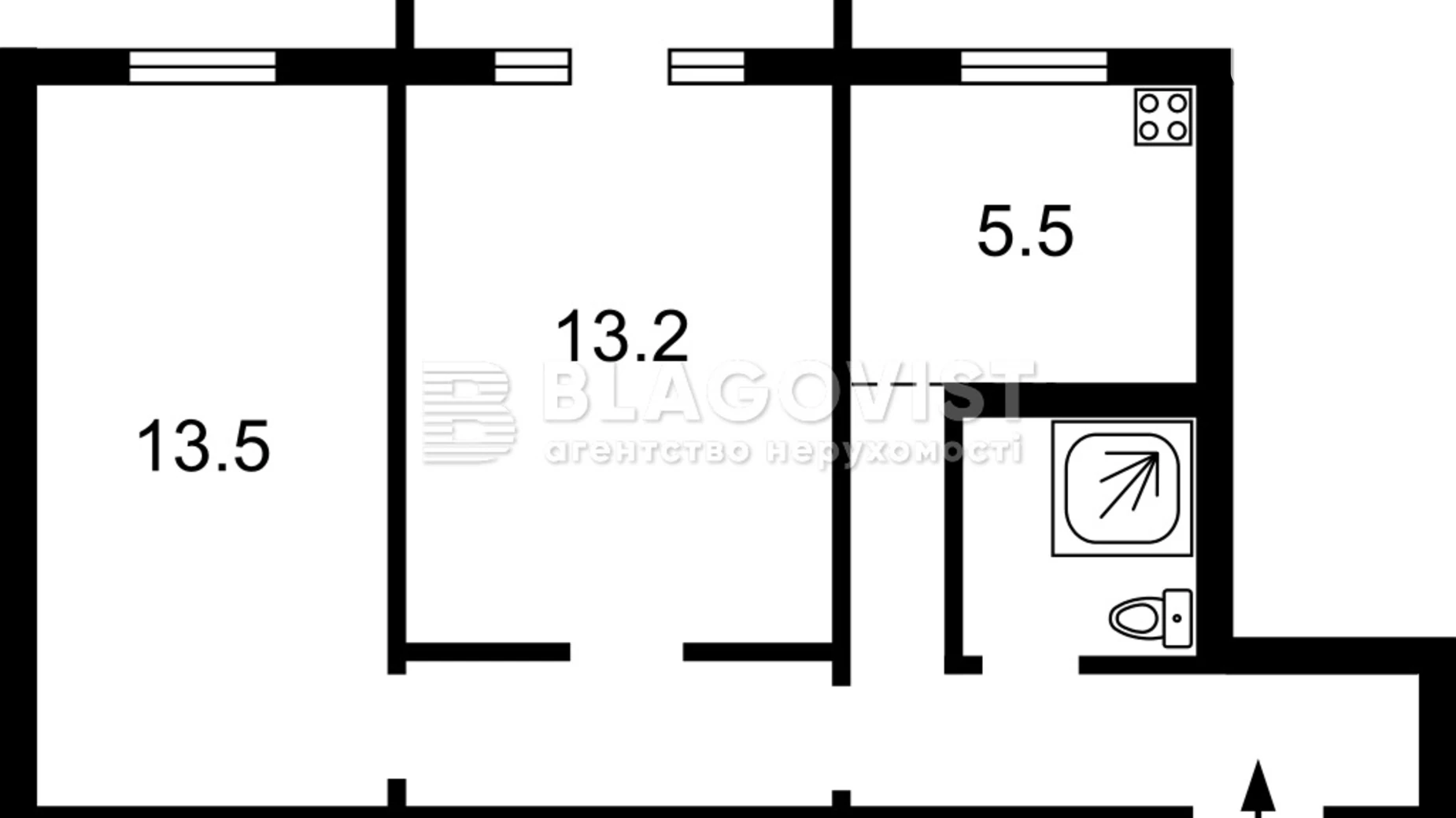 Продается 2-комнатная квартира 47.1 кв. м в Киеве, ул. Николая Василенко, 23Б