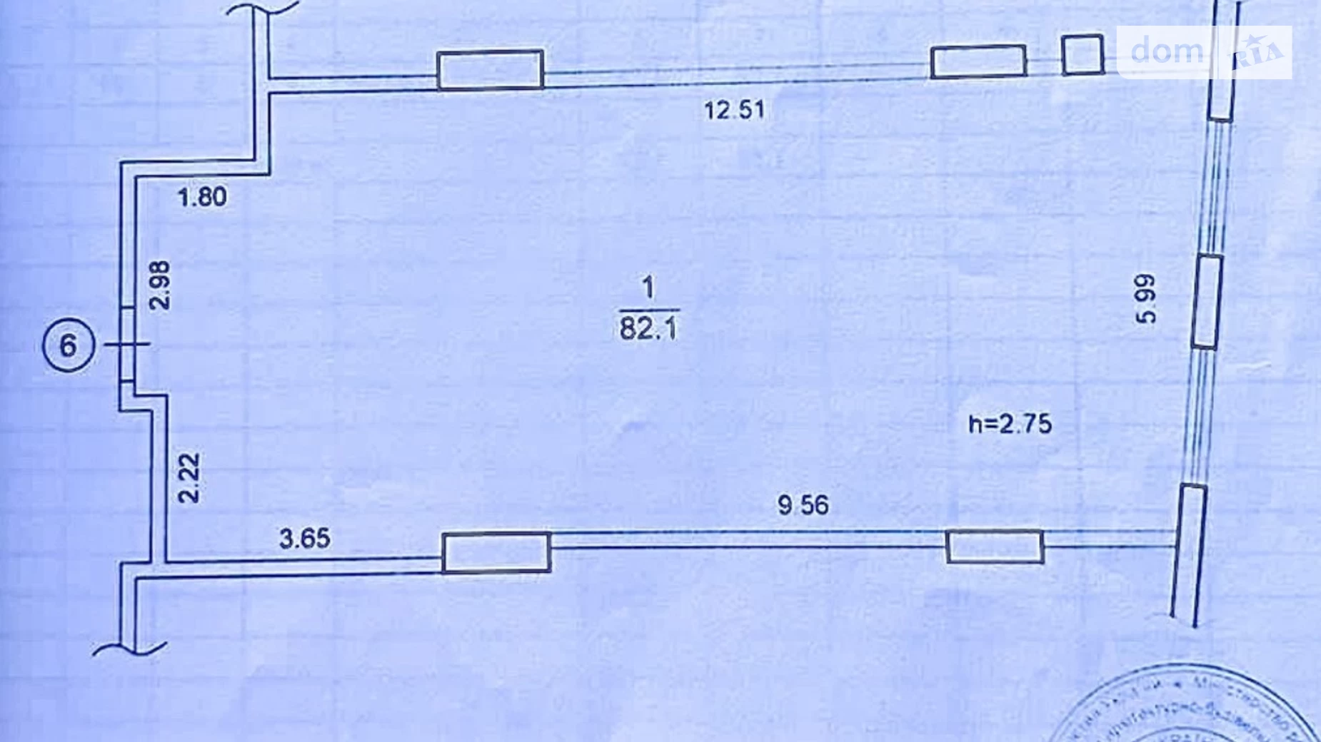 Продается 1-комнатная квартира 82.1 кв. м в Днепре