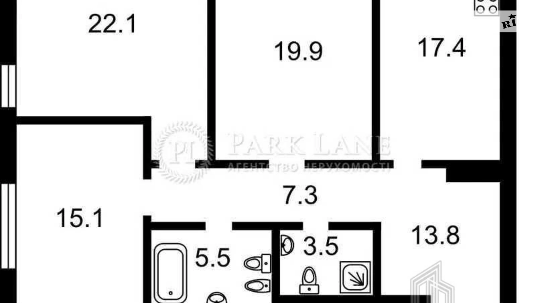 Продается 3-комнатная квартира 107 кв. м в Киеве, ул. Зверинецкая, 72