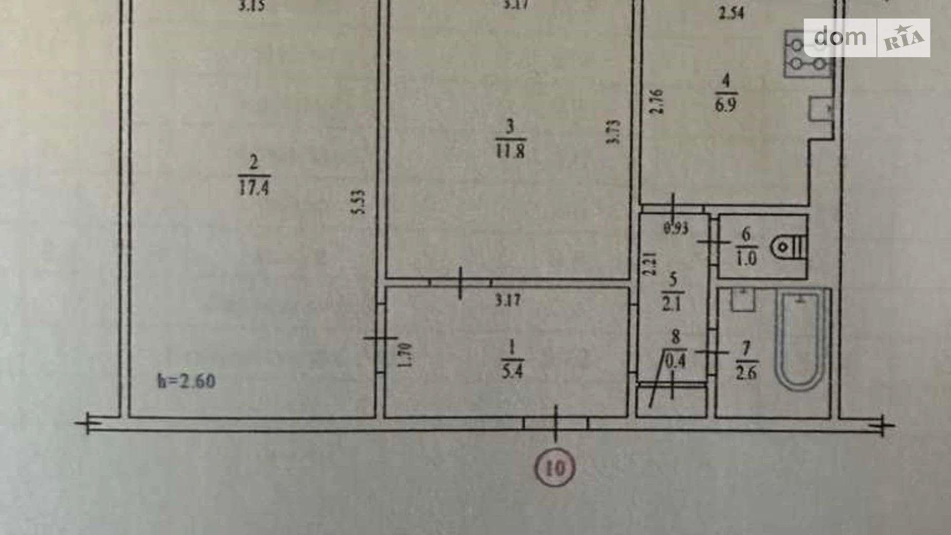 Продається 2-кімнатна квартира 47 кв. м у Полтаві, вул. Головка