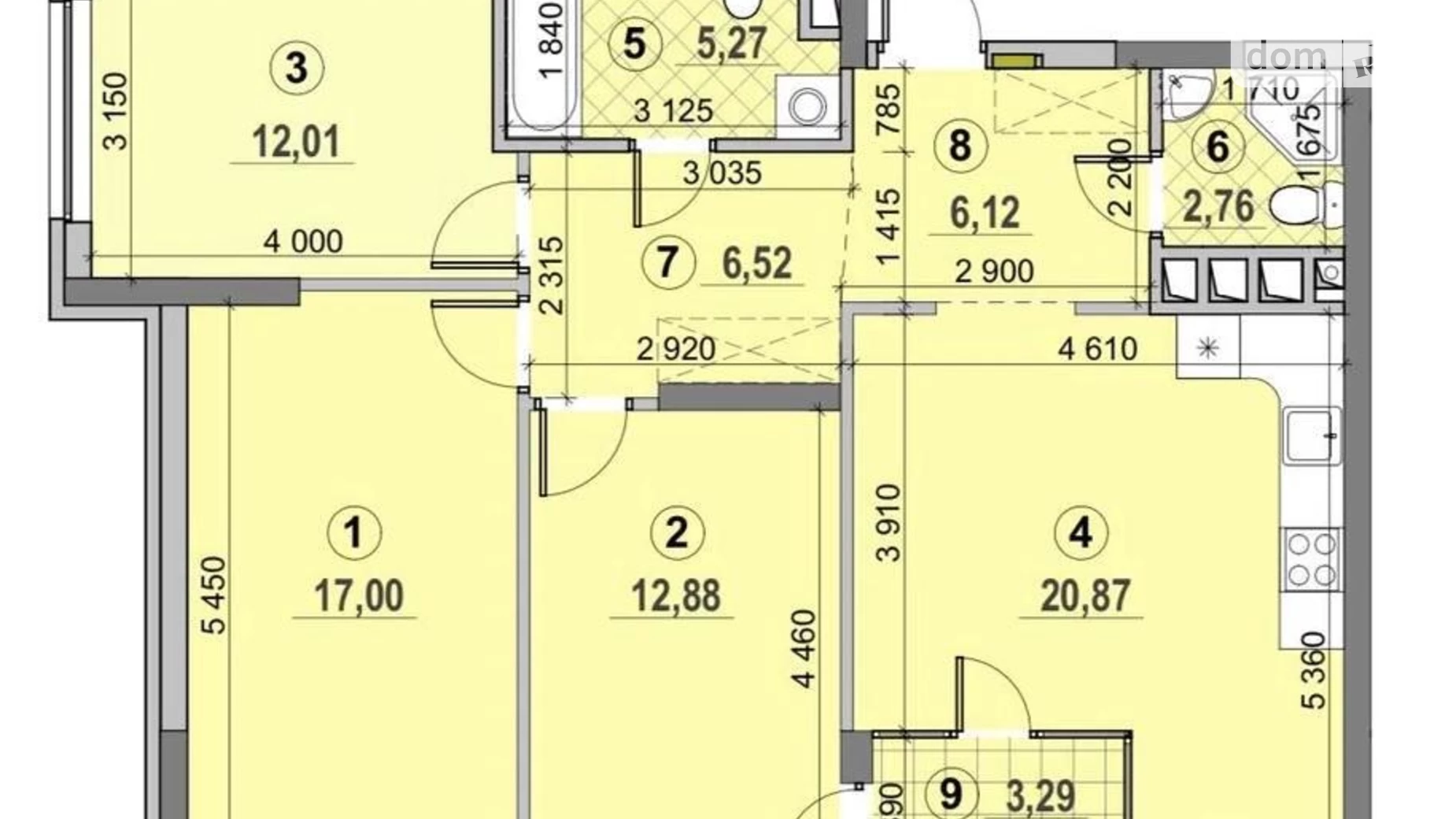 Продается 3-комнатная квартира 88 кв. м в Киеве, ул. Евгения Сверстюка, 6Г