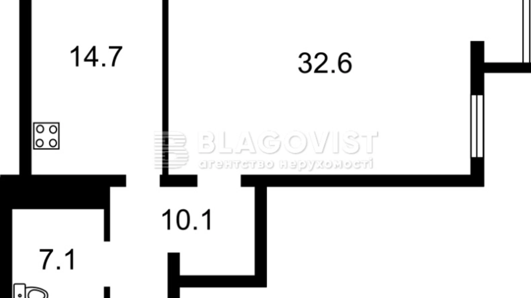 Продається 1-кімнатна квартира 75 кв. м у Києві, вул. Бориспільська, 12В