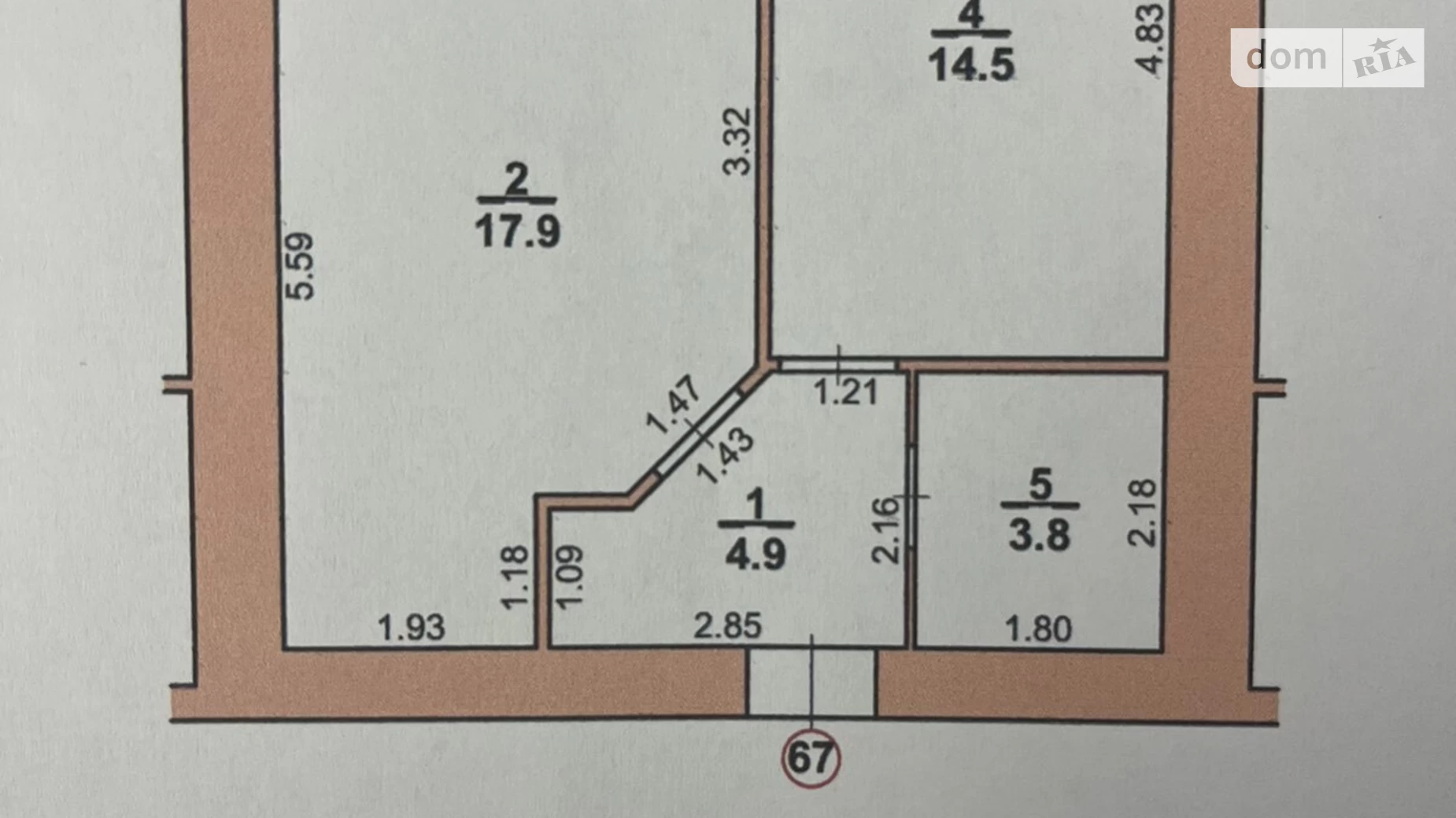 Продается 1-комнатная квартира 44 кв. м в Хмельницком, ул. Кармелюка, 3/4