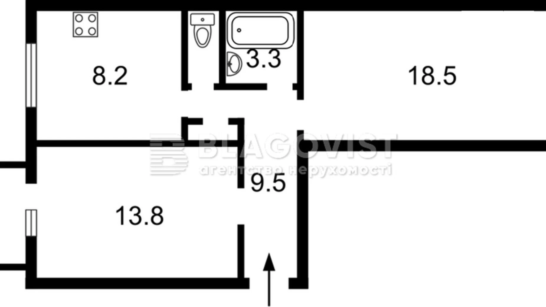 Продается 2-комнатная квартира 55.4 кв. м в Киеве, ул. Белорусская, 30 - фото 3