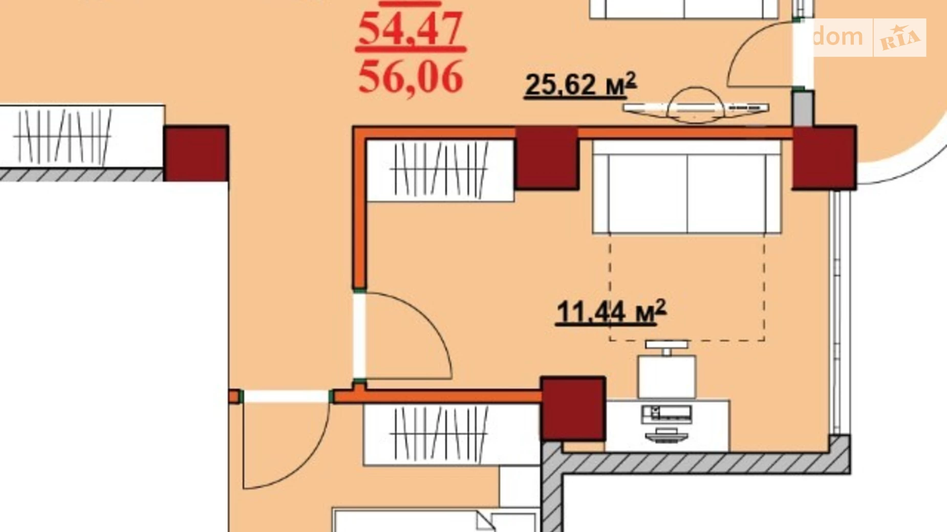 Продается 2-комнатная квартира 53.4 кв. м в Ивано-Франковске, ул. Микитинецкая