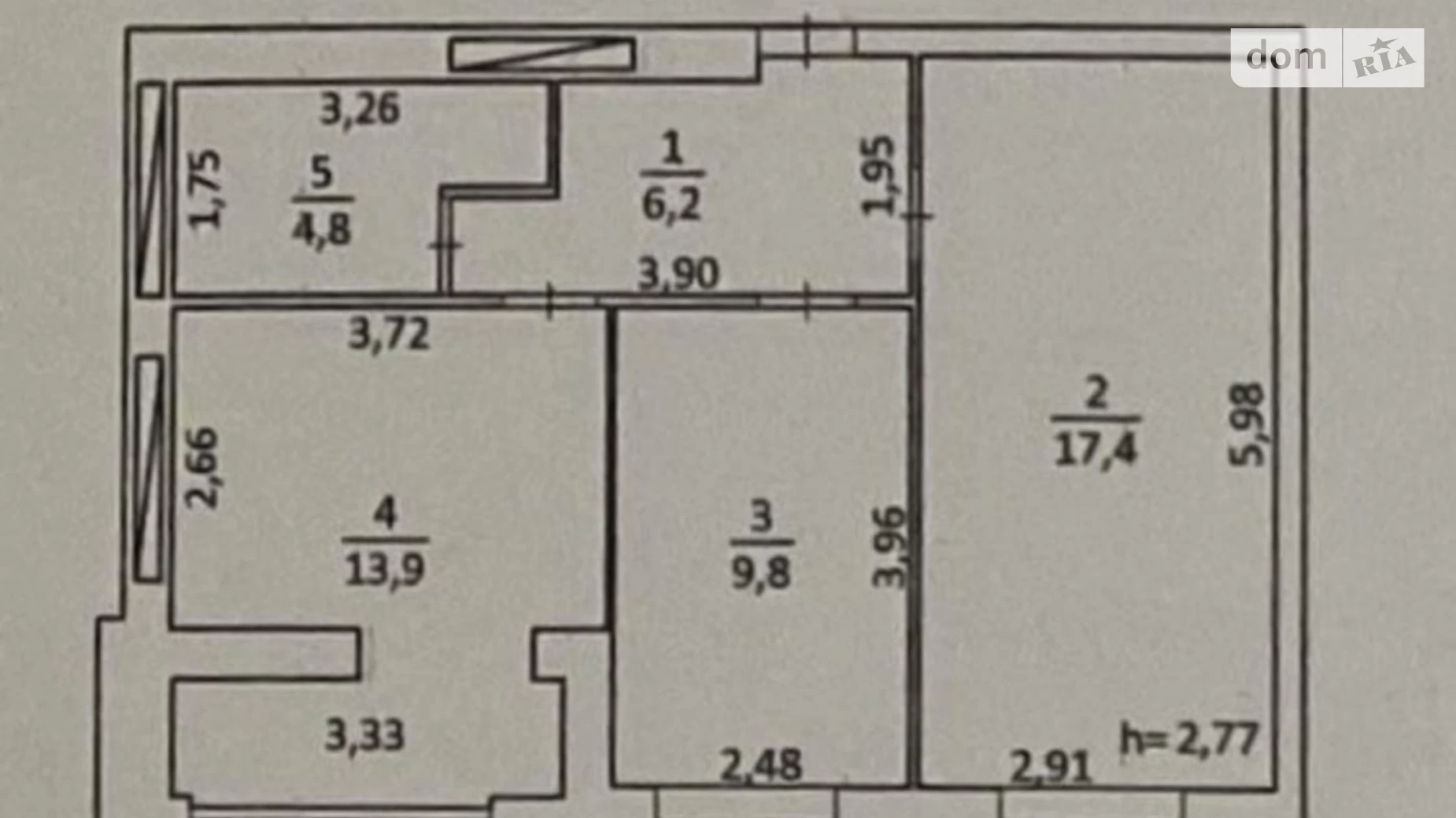 Продается 2-комнатная квартира 52 кв. м в Крыжановка, ул. Академика Сахарова, 52А