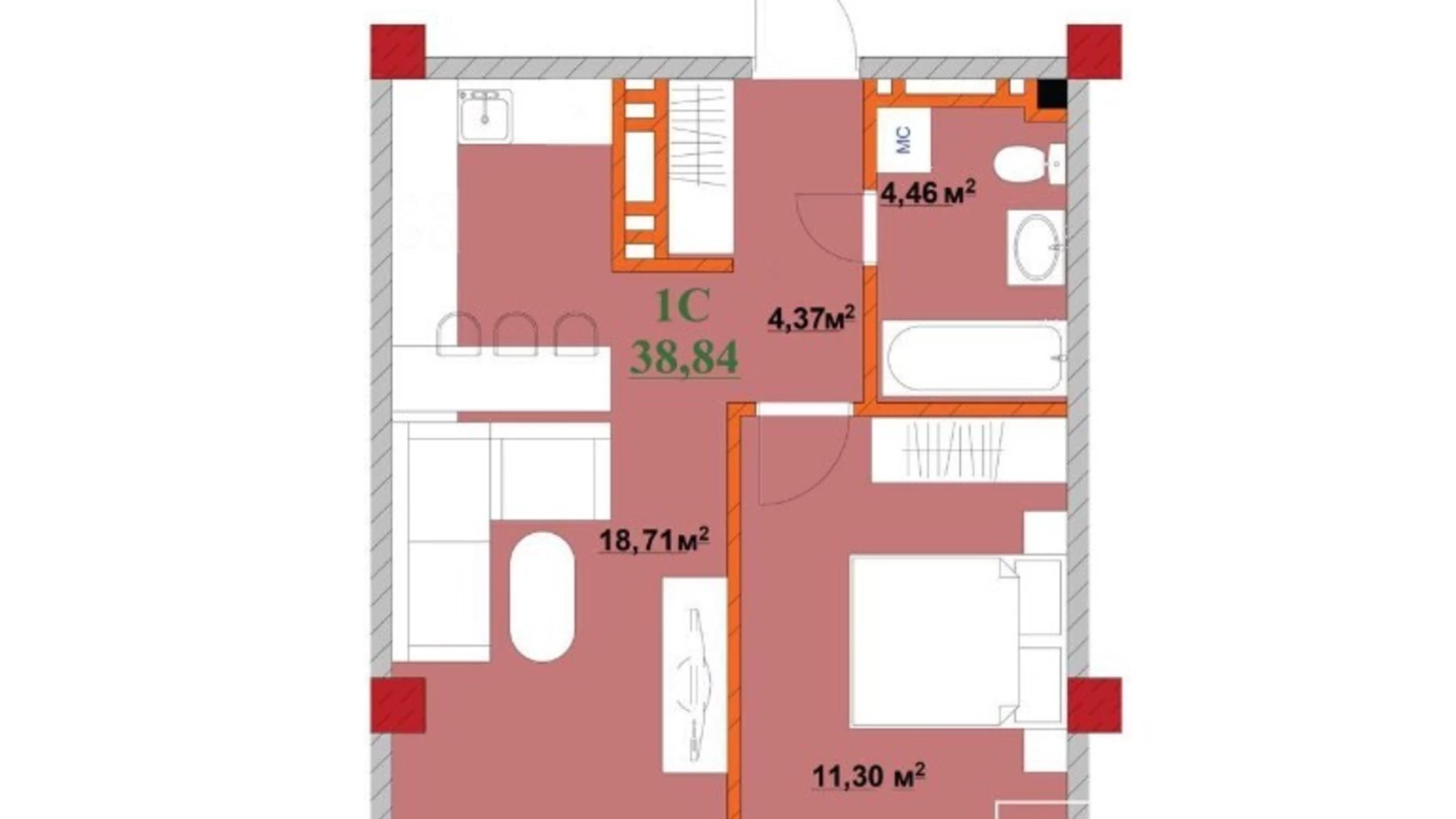 Продается 1-комнатная квартира 39 кв. м в Ивано-Франковске, ул. Независимости (Горького) - фото 3