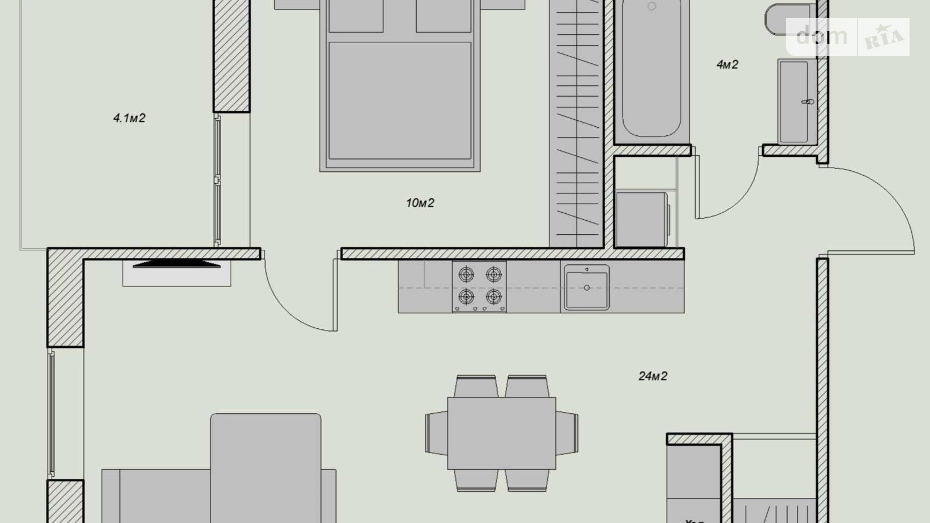 Продається 1-кімнатна квартира 42 кв. м у Новосілках, вул. Лісова, 3