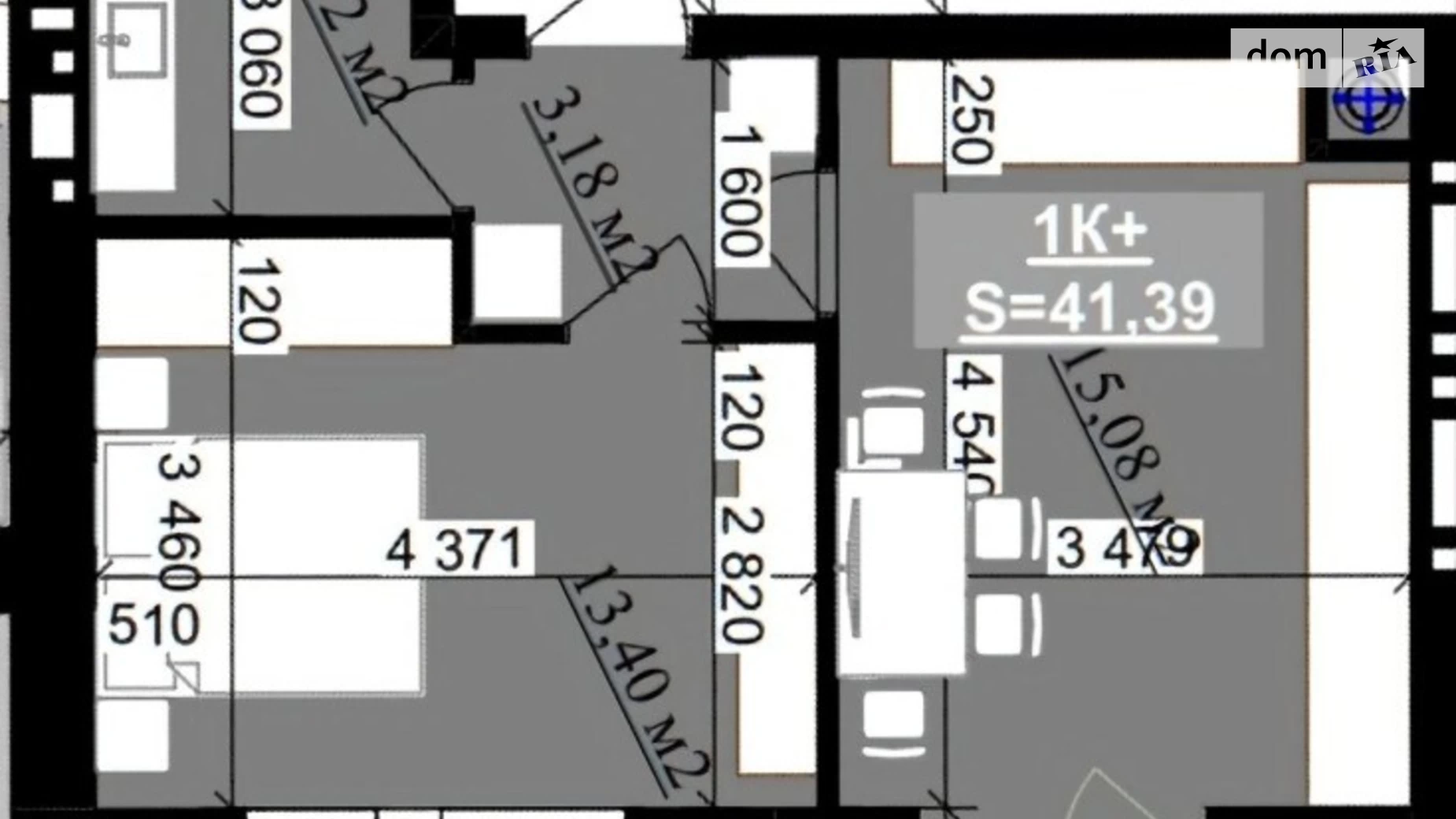 Продается 1-комнатная квартира 41.39 кв. м в Ивано-Франковске, ул. Приозерная, 30