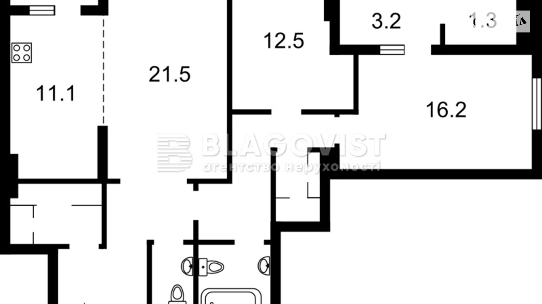 Продается 3-комнатная квартира 99 кв. м в Киеве, ул. Кустанайская, 13