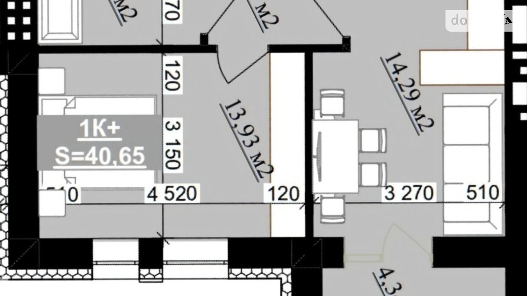 Продается 1-комнатная квартира 40.65 кв. м в Ивано-Франковске, ул. Приозерная, 30 - фото 2