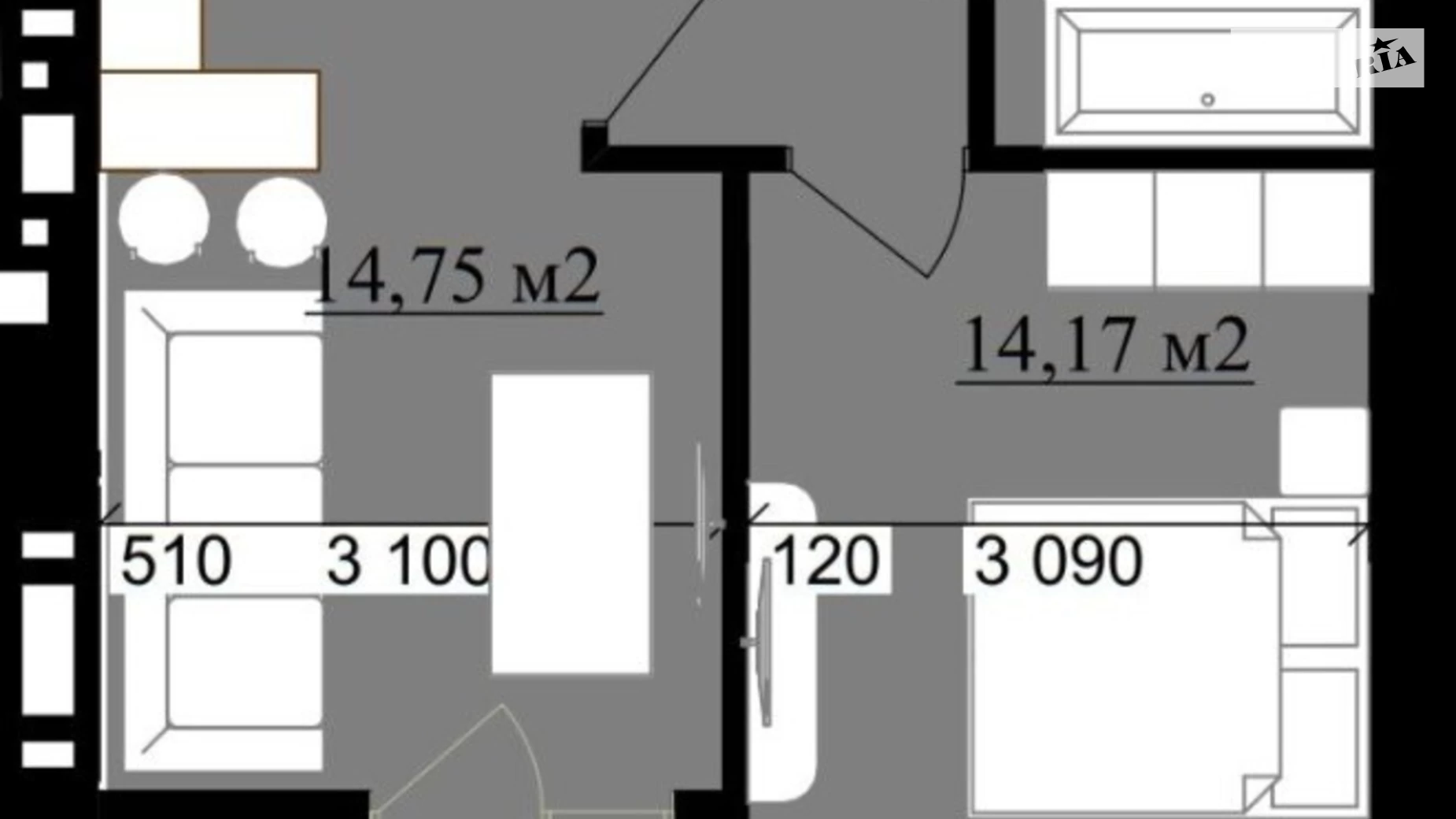 Продается 1-комнатная квартира 41.22 кв. м в Ивано-Франковске, ул. Приозерная, 30