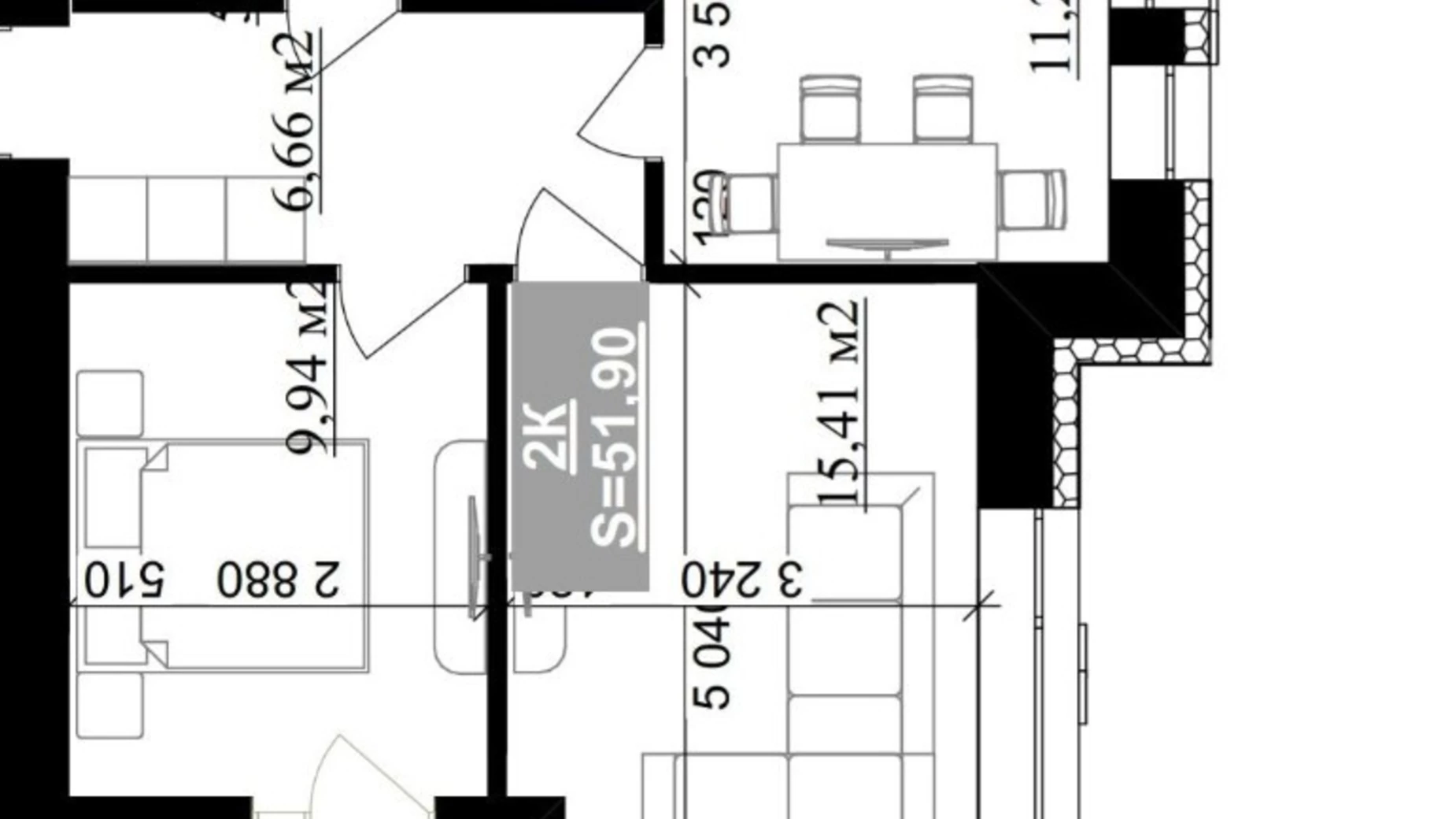 Продається 2-кімнатна квартира 51.9 кв. м у Івано-Франківську, вул. Приозерна, 30 - фото 2