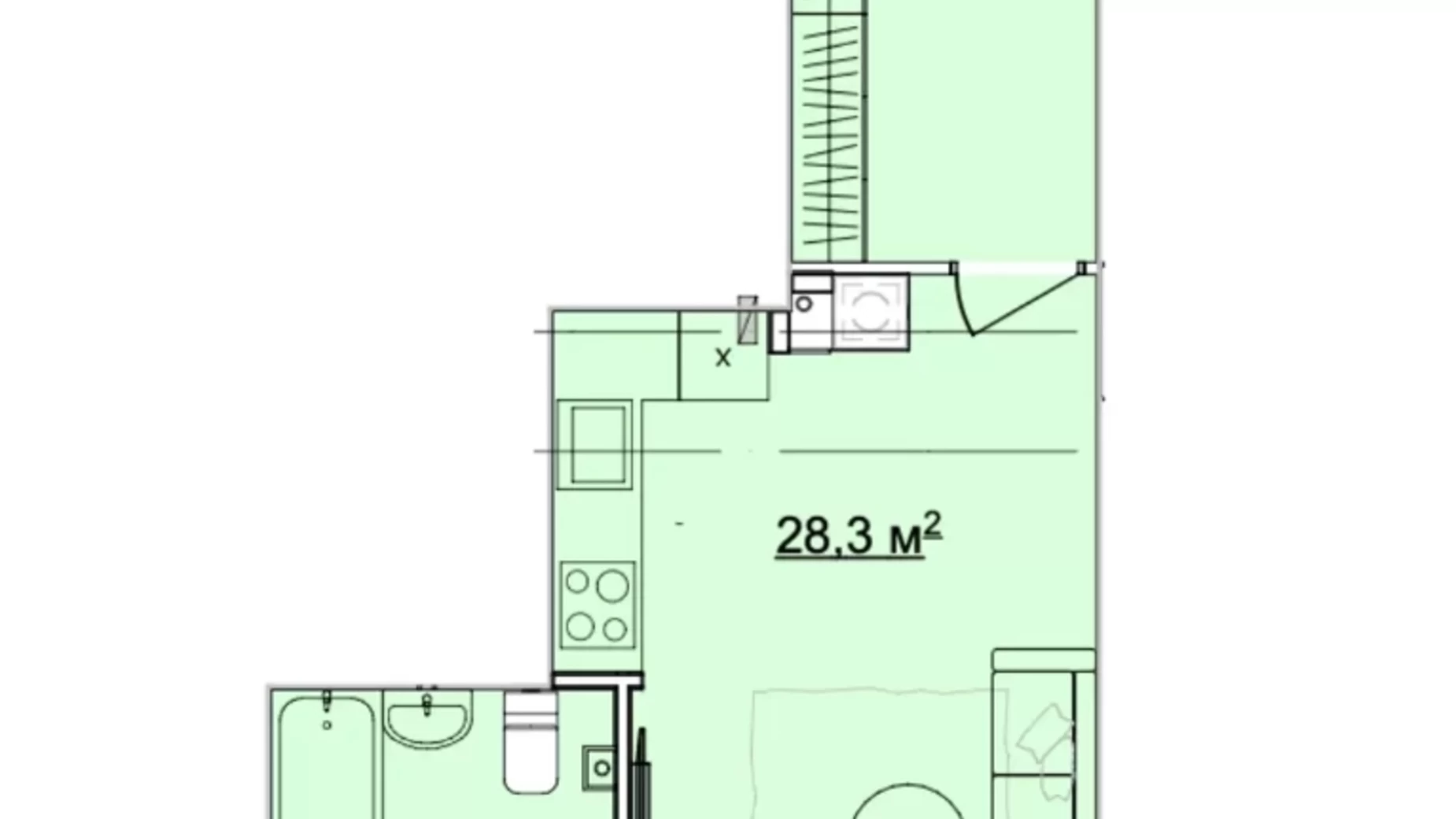 Продается 1-комнатная квартира 28 кв. м в Львове, ул. Малоголоскивская, 30