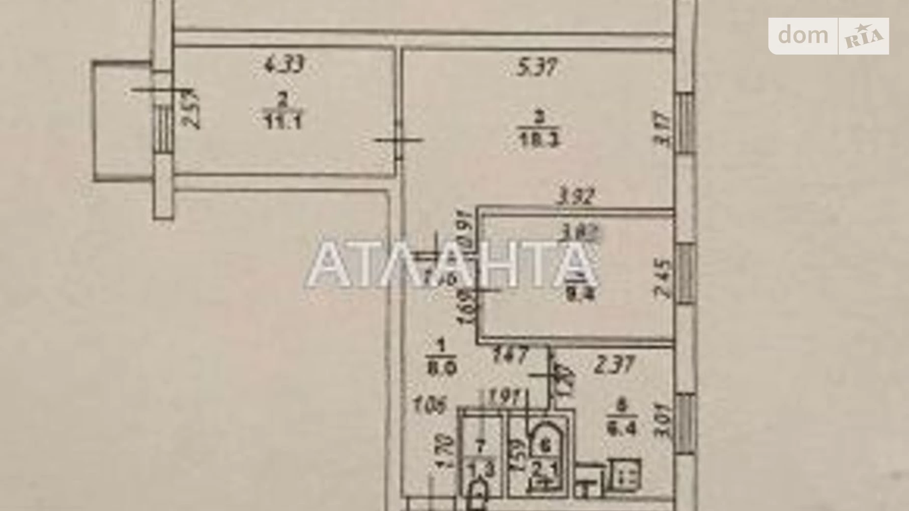 Продається 3-кімнатна квартира 58 кв. м у Одесі, вул. Академіка Корольова