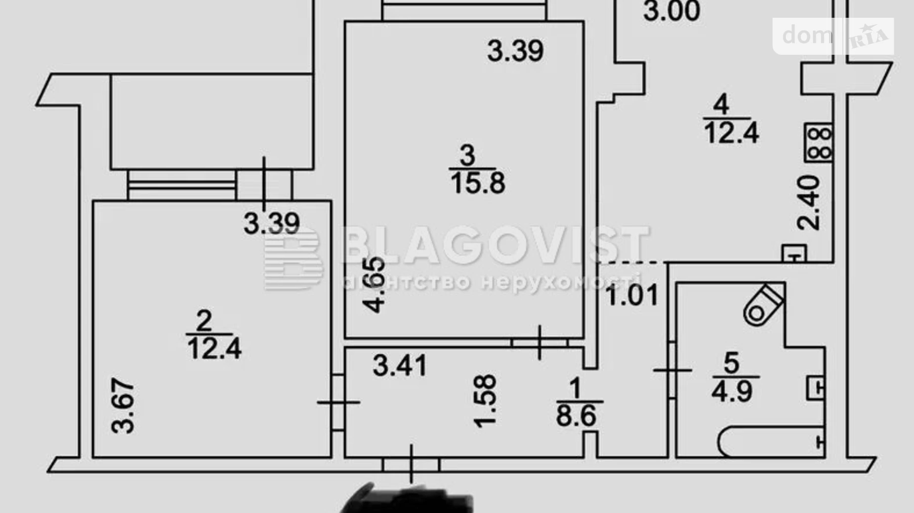 Продается 2-комнатная квартира 56 кв. м в Киеве, ул. Княжий Затон, 4А