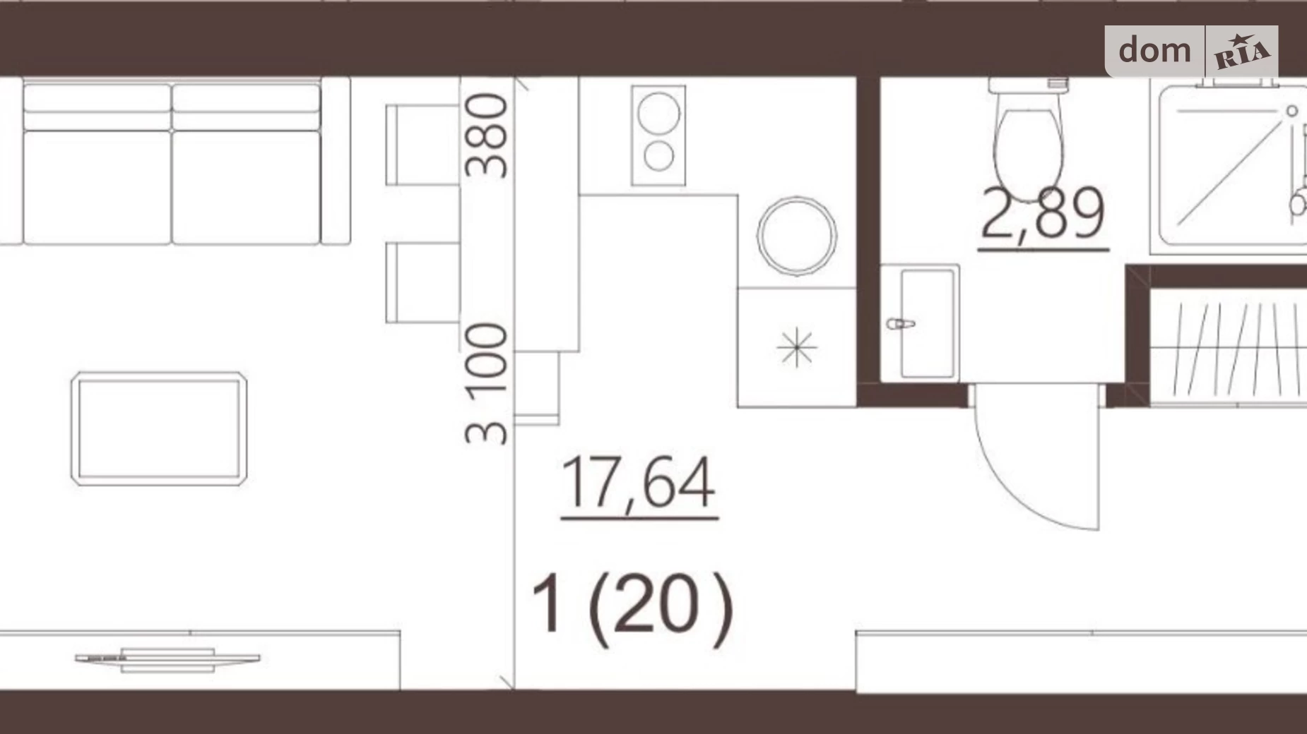 Продается 1-комнатная квартира 20 кв. м в Ирпене, ул. Мира, 3