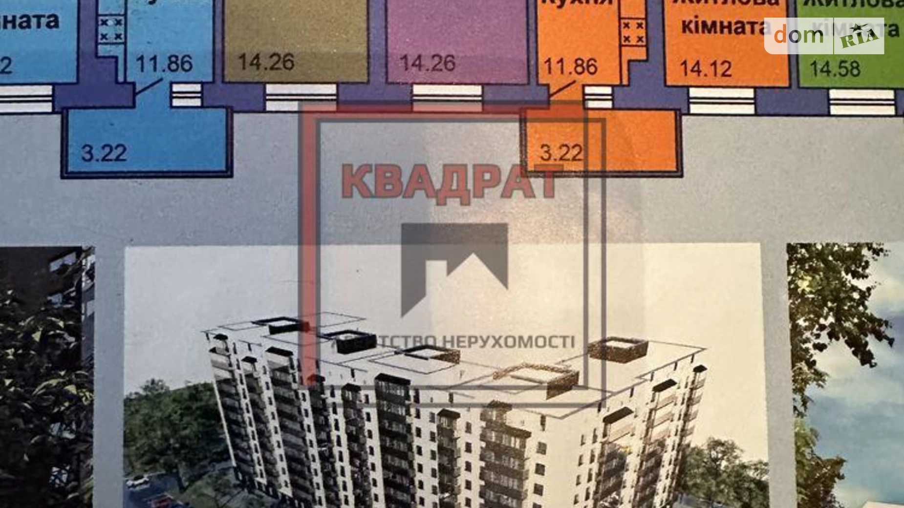 Продается 1-комнатная квартира 39 кв. м в Полтаве, Сади 2