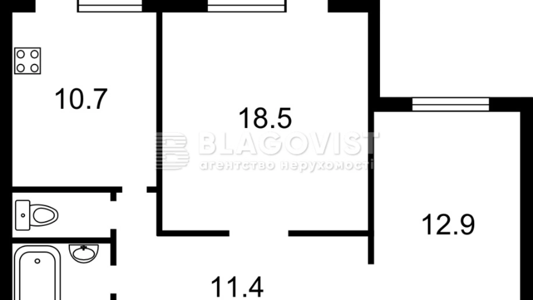 Продается 2-комнатная квартира 61 кв. м в Киеве, просп. Науки, 94/5