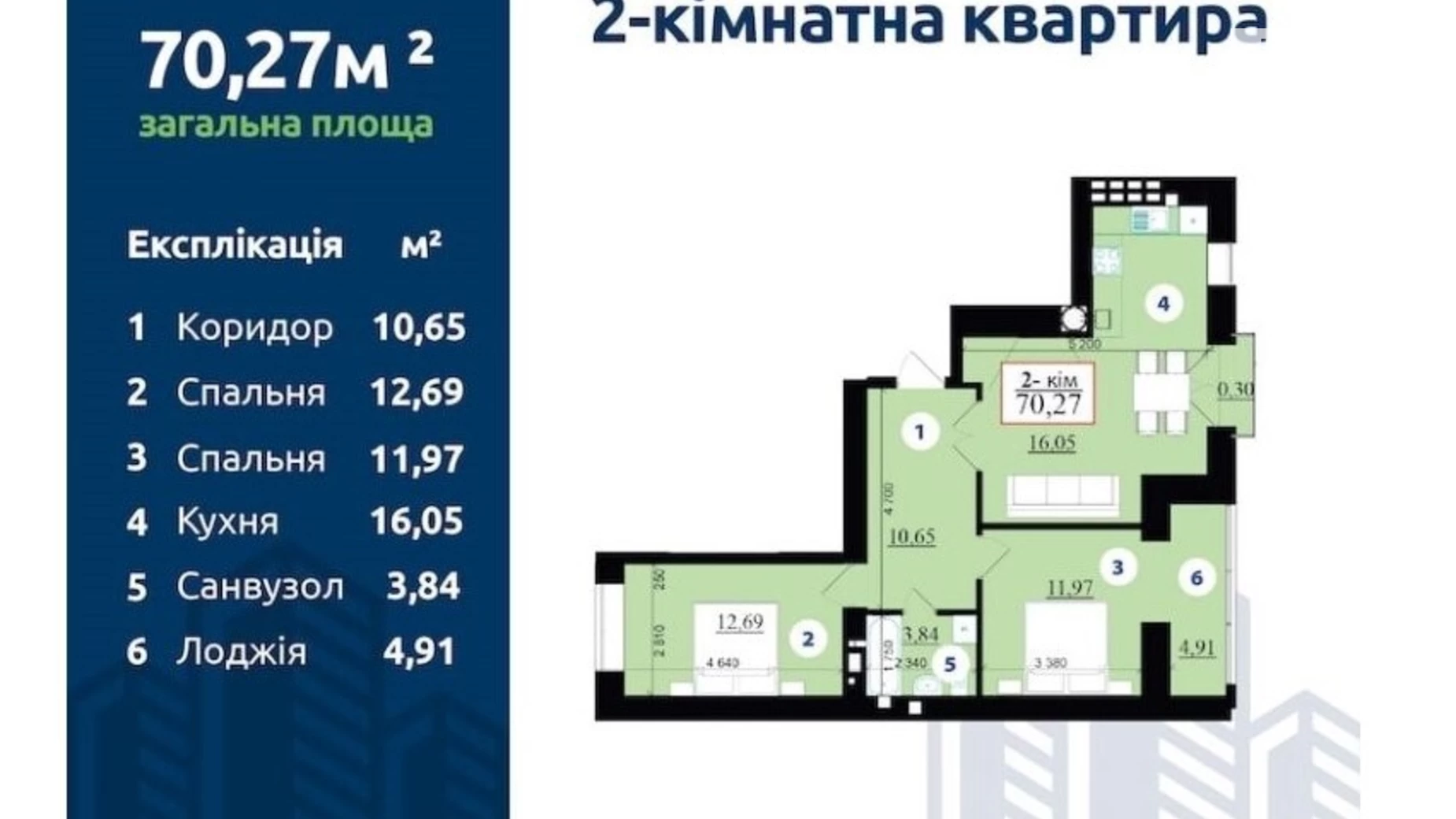 Продається 2-кімнатна квартира 70.2 кв. м у Івано-Франківську - фото 2