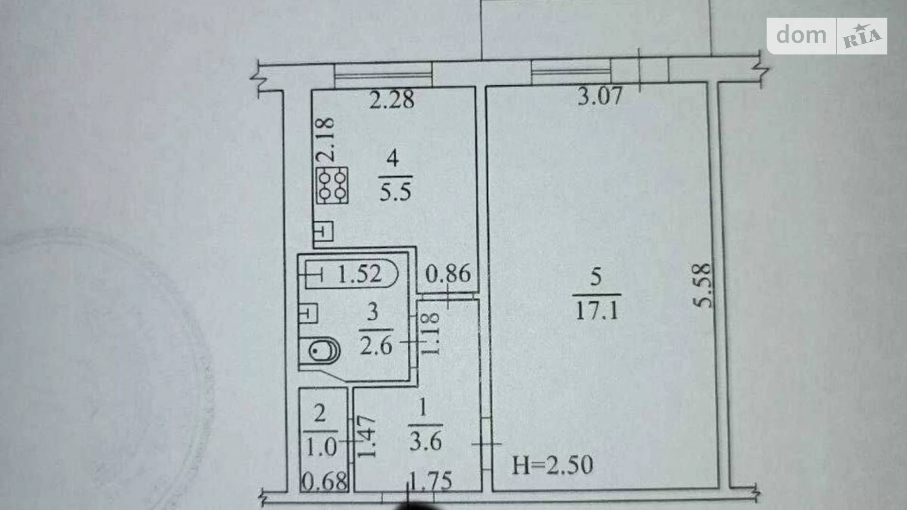 Продается 1-комнатная квартира 32 кв. м в Харькове, ул. Светлая, 2А