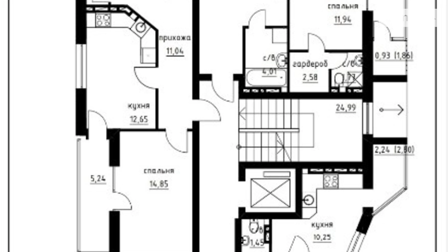 1-комнатная квартира 46.02 кв. м в Тернополе, ул. Чумацкая