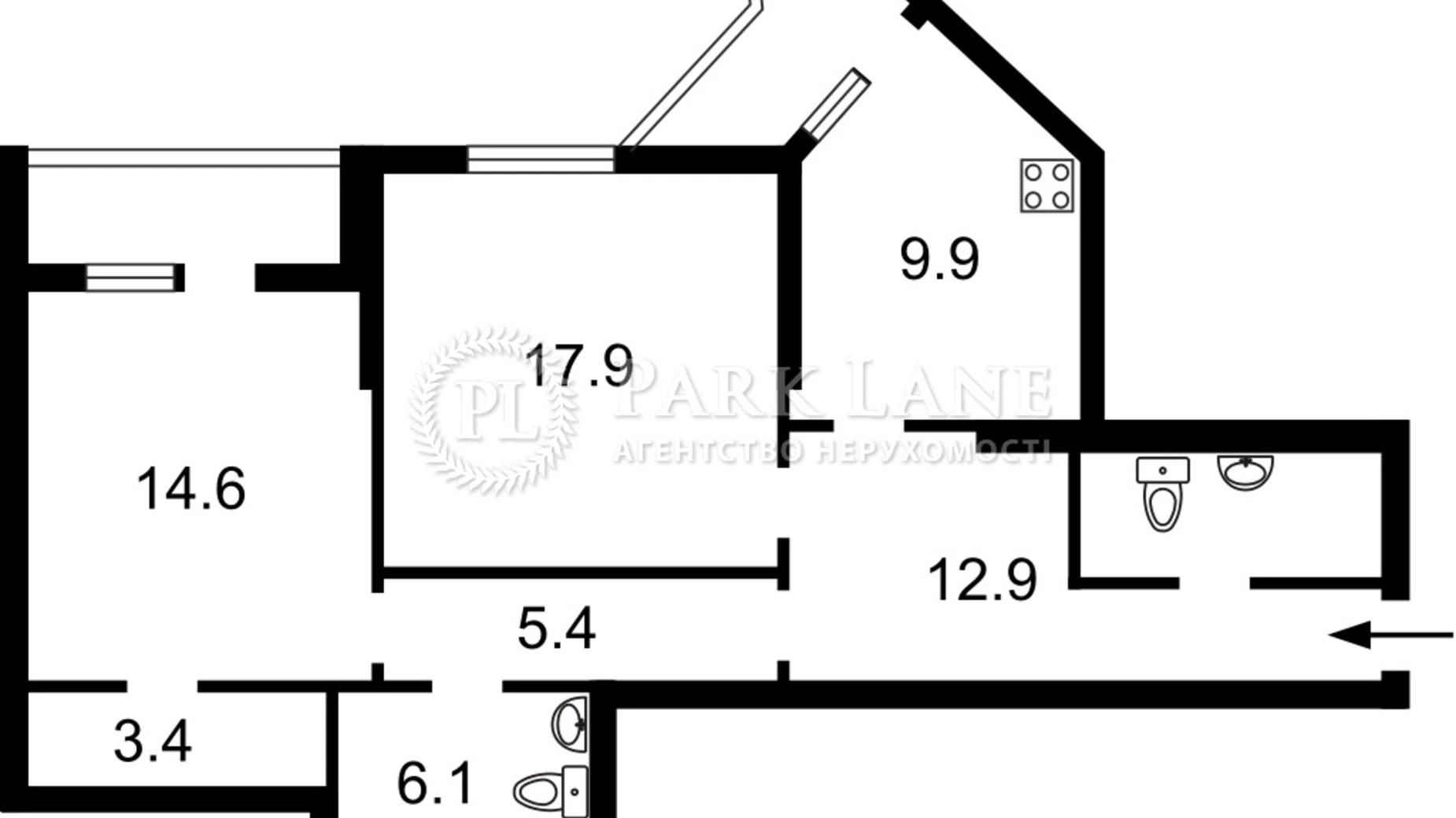 Продается 2-комнатная квартира 87 кв. м в Киеве, ул. Степана Руданского, 3А