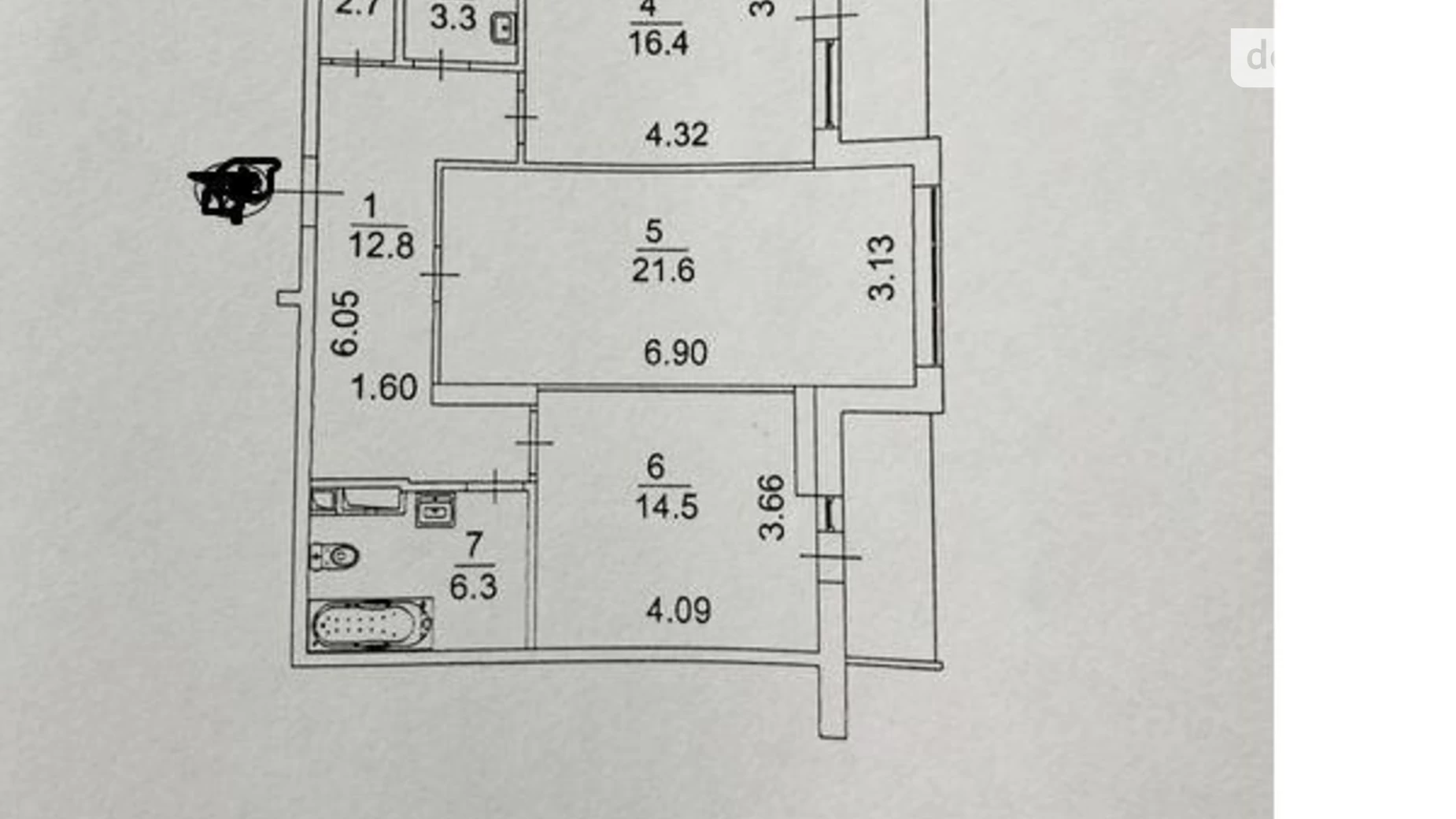 Продается 2-комнатная квартира 77.6 кв. м в Киеве, ул. Коновальца Евгения