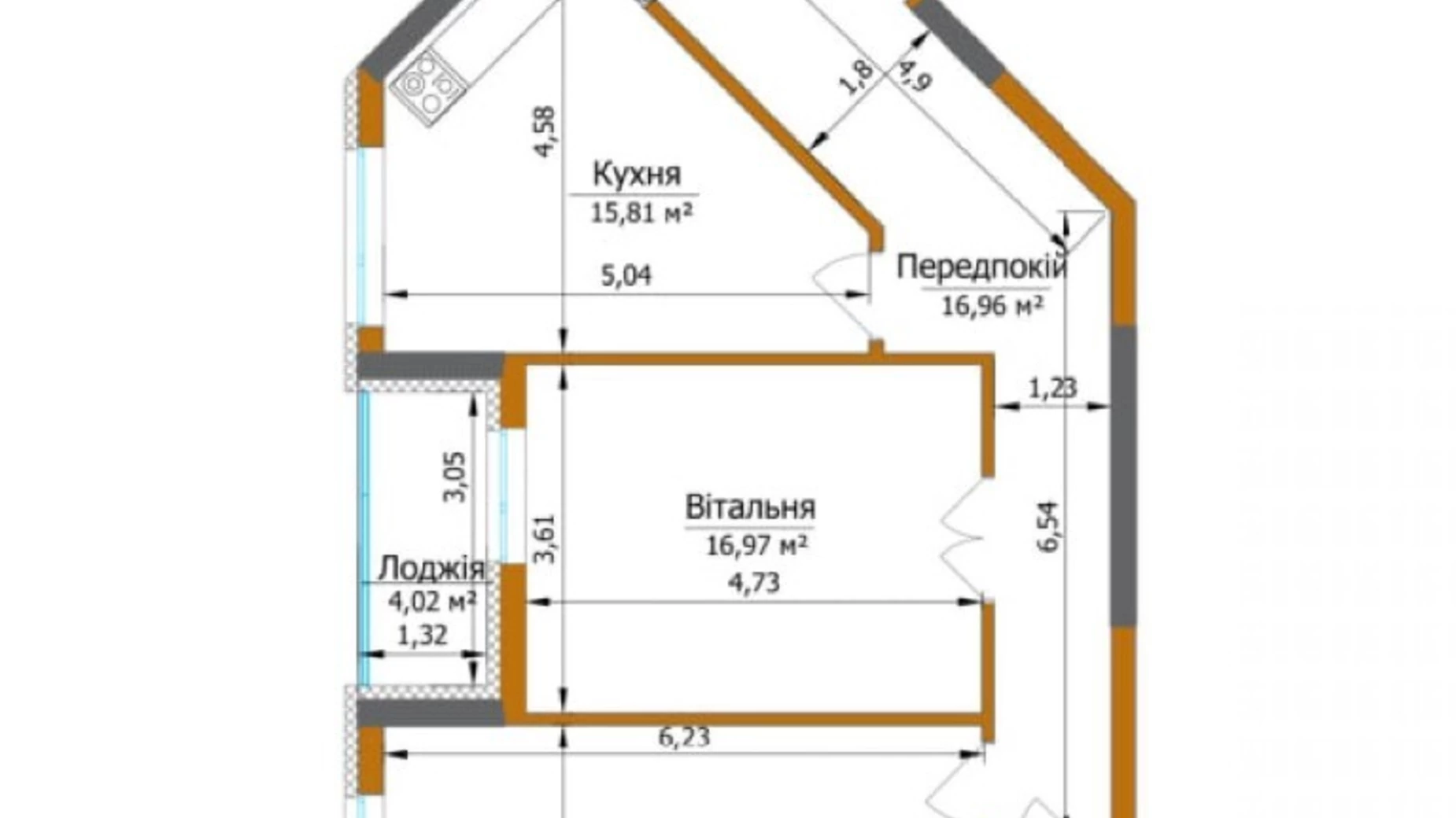 Продается 2-комнатная квартира 76.33 кв. м в Киеве, вул. Живописная, 7