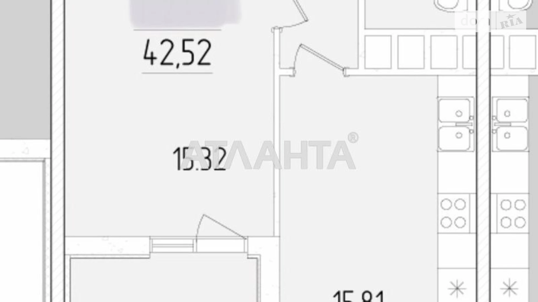 Продається 1-кімнатна квартира 40.2 кв. м у Одесі