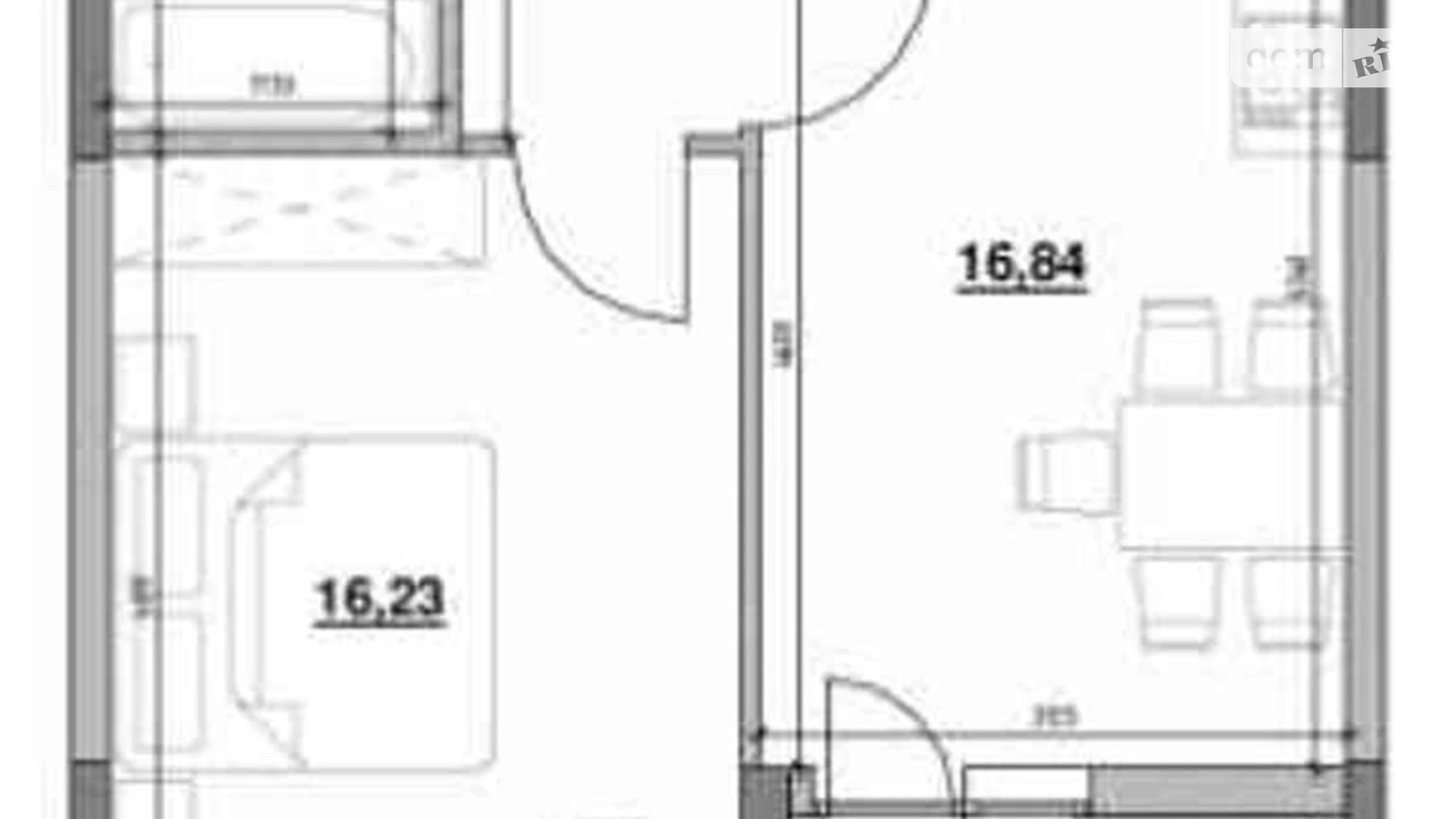 Продается 1-комнатная квартира 43.2 кв. м в Киеве, просп. Воздушных Сил(Воздухофлотский), 56