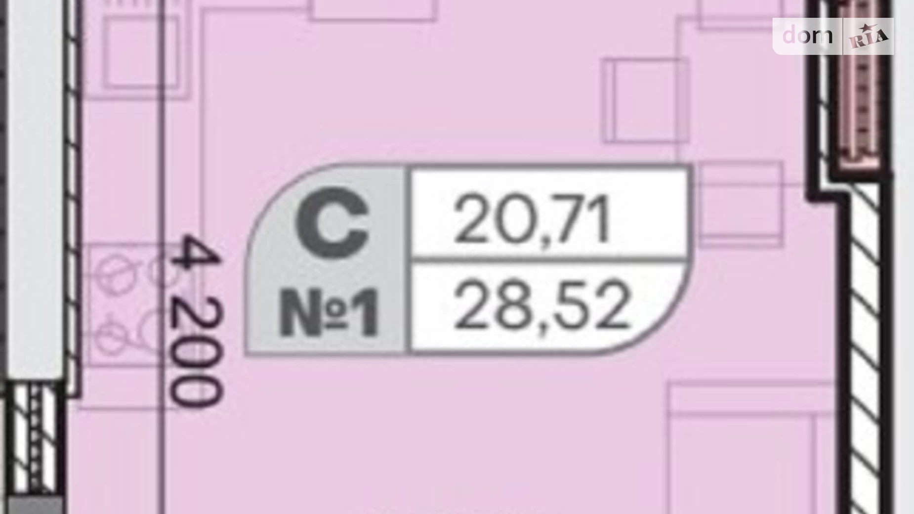 Продається 1-кімнатна квартира 28.52 кв. м у Одесі