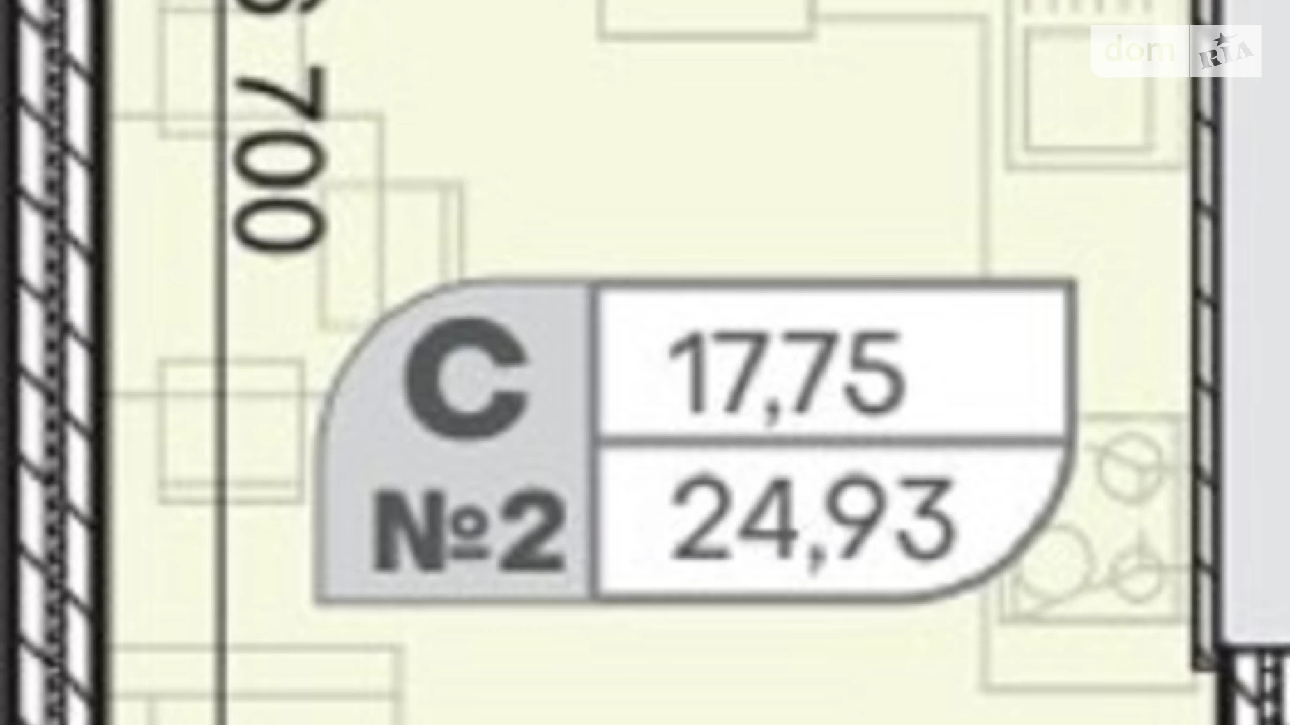 Продається 1-кімнатна квартира 24.93 кв. м у Одесі, вул. Академіка Вільямса