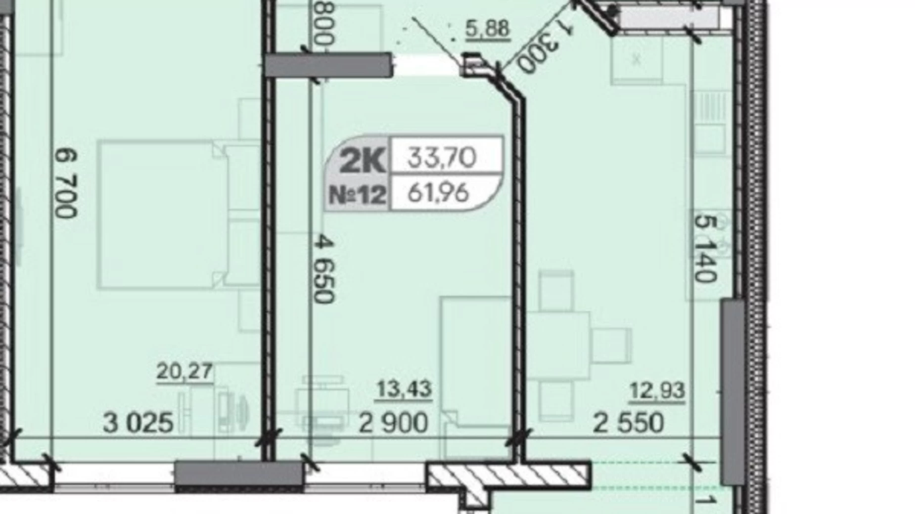 Продается 2-комнатная квартира 61.96 кв. м в Одессе - фото 2