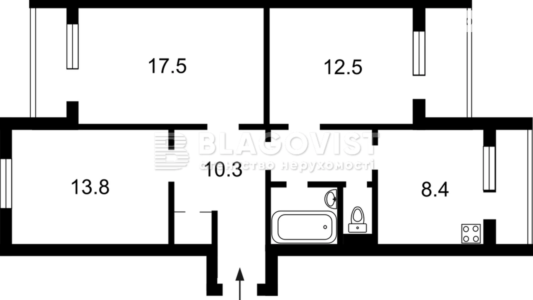 Продается 3-комнатная квартира 80 кв. м в Киеве, ул. Ревуцкого, 21