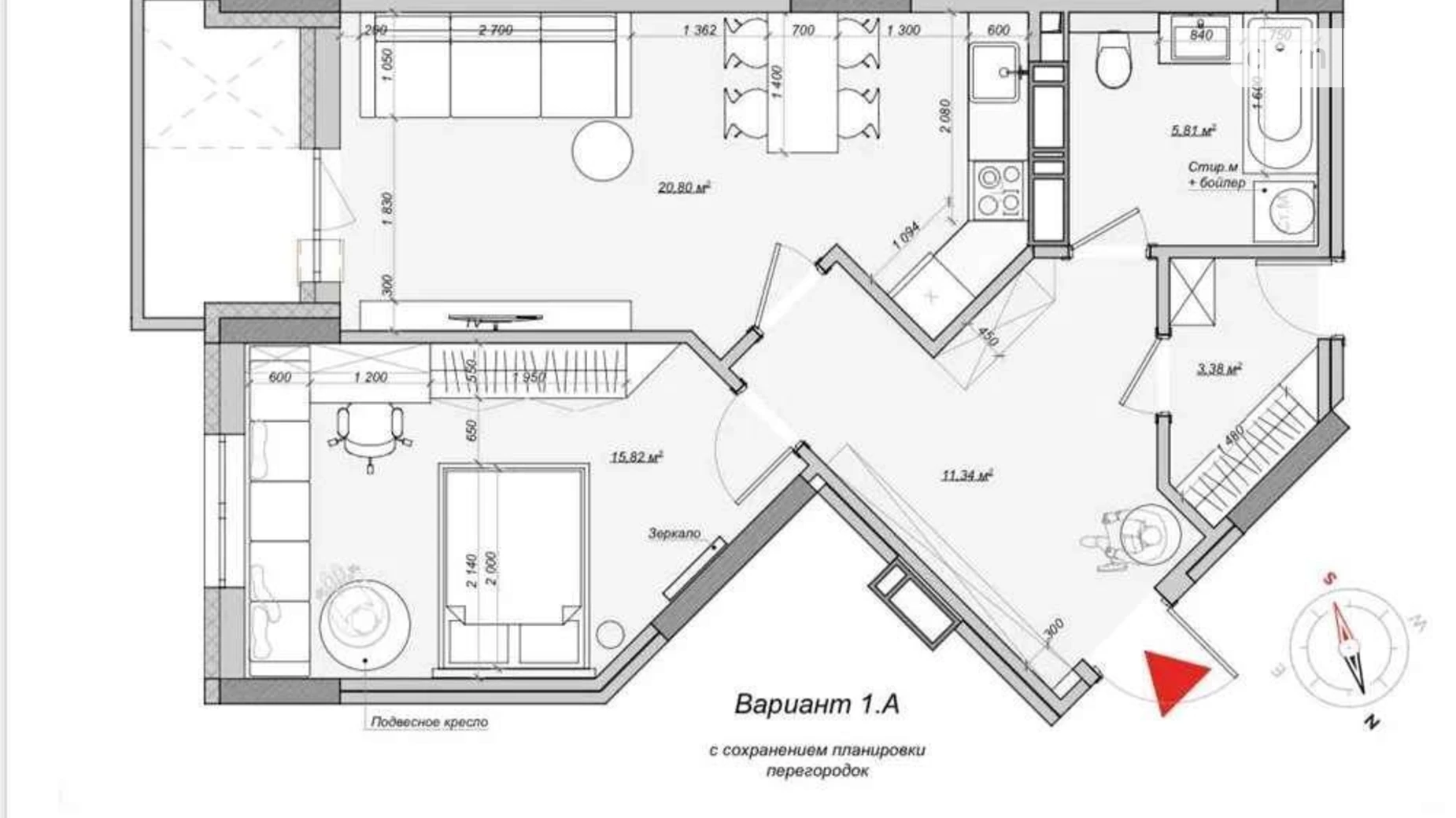 Продается 1-комнатная квартира 62 кв. м в Киеве, ул. Никольско-Слободская, 101Ш