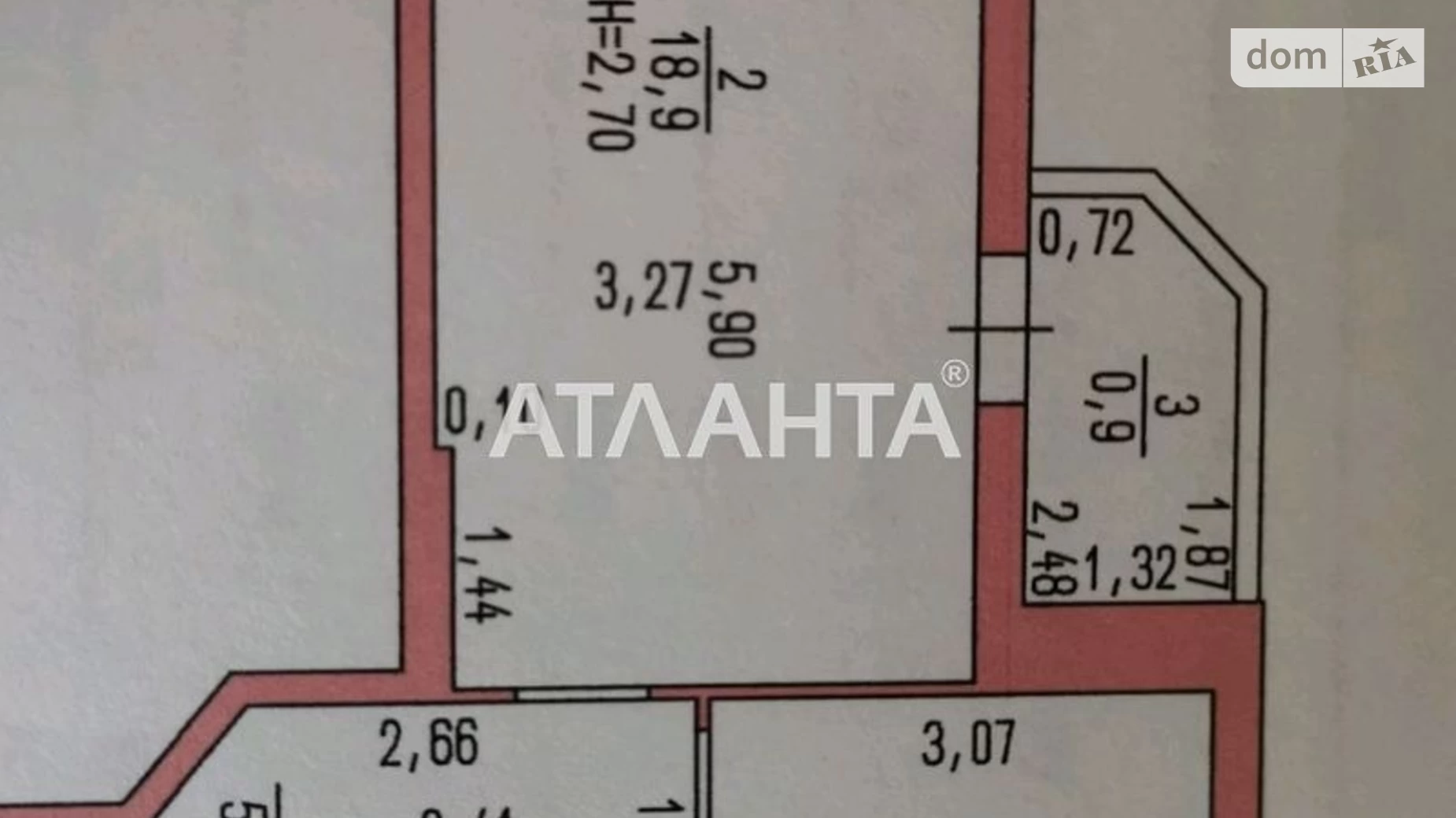 Продается 1-комнатная квартира 38.8 кв. м в Одессе, мас. Радужный, 7В