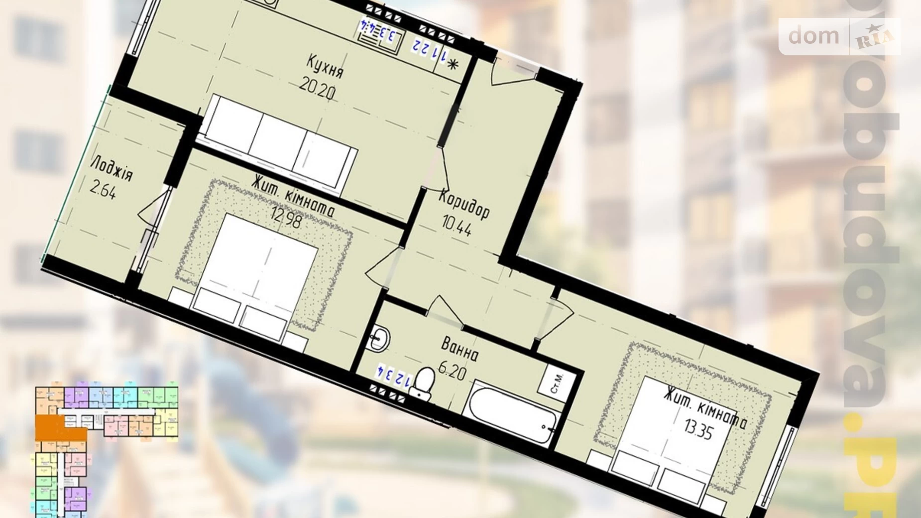 Продается 2-комнатная квартира 65.81 кв. м в Ужгороде, ул. Загорская - фото 2