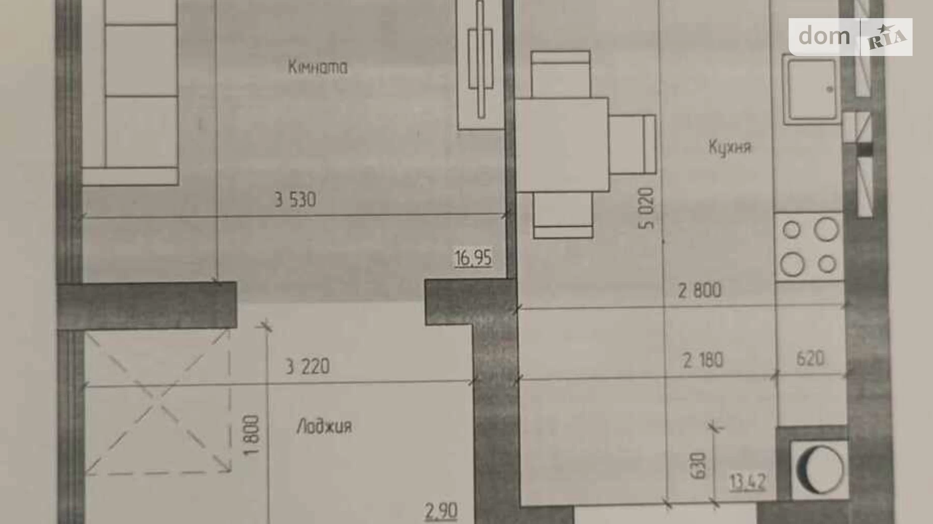 1-кімнатна квартира 42 кв. м у Луцьку, вул. Рівненська, 25