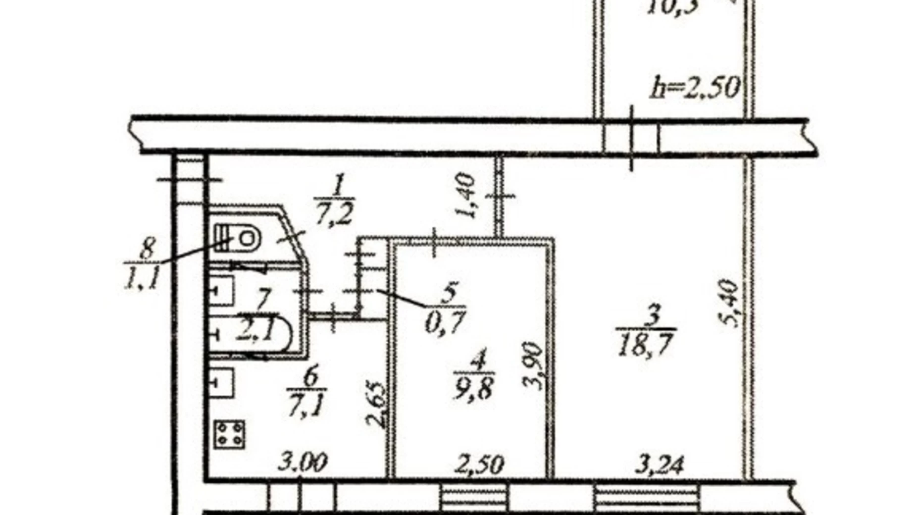 Продается 3-комнатная квартира 61 кв. м в Днепре, мас. Красный Камень, 4