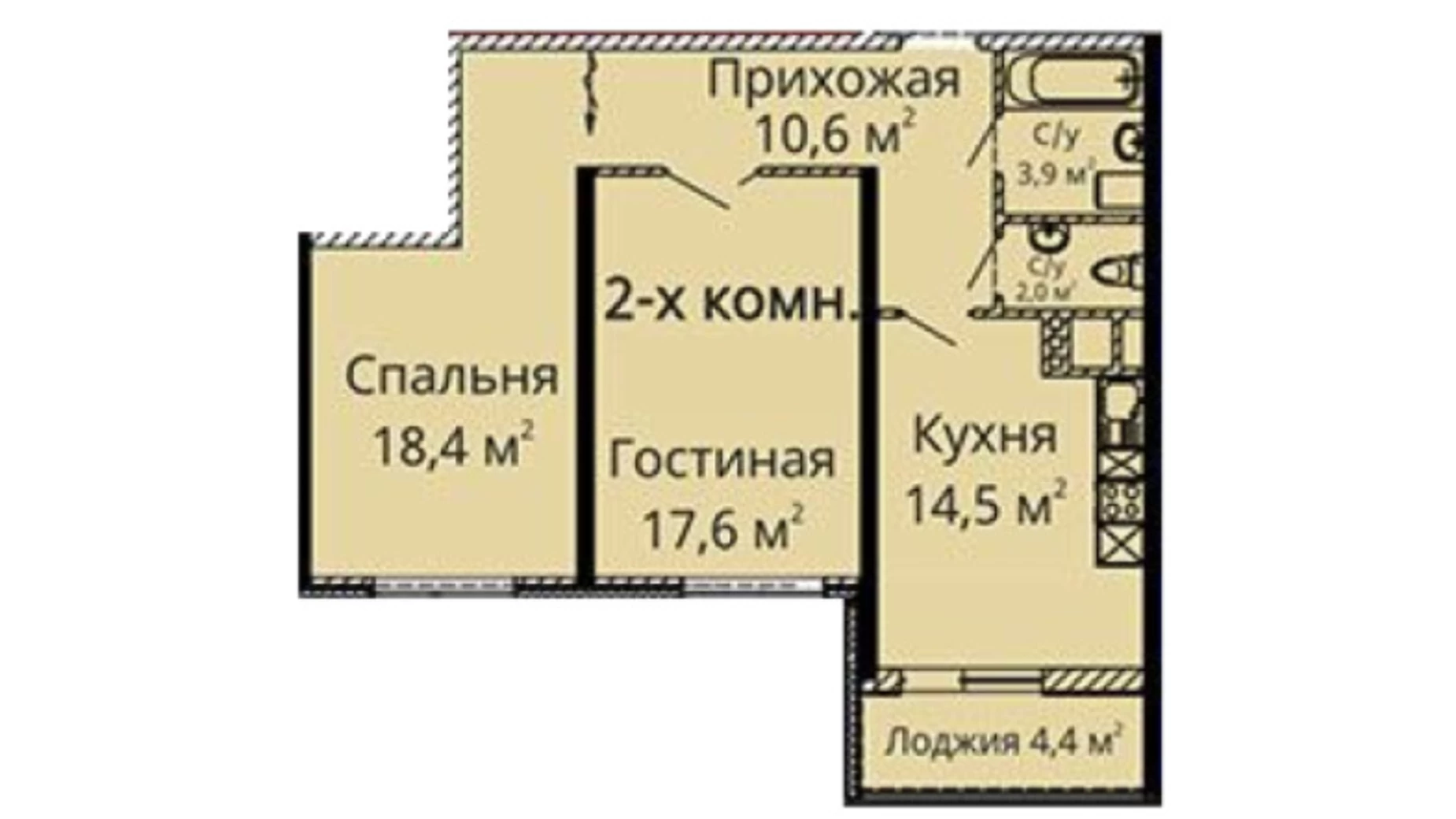 Продается 2-комнатная квартира 70 кв. м в Одессе, ул. Среднефонтанская, 53