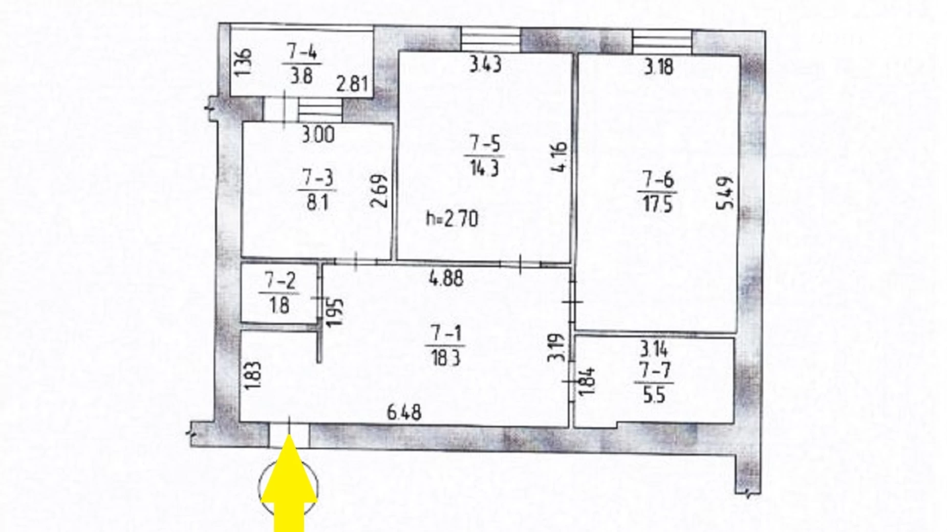 Продается 2-комнатная квартира 69.3 кв. м в Николаеве, ул. Архитектора Старова