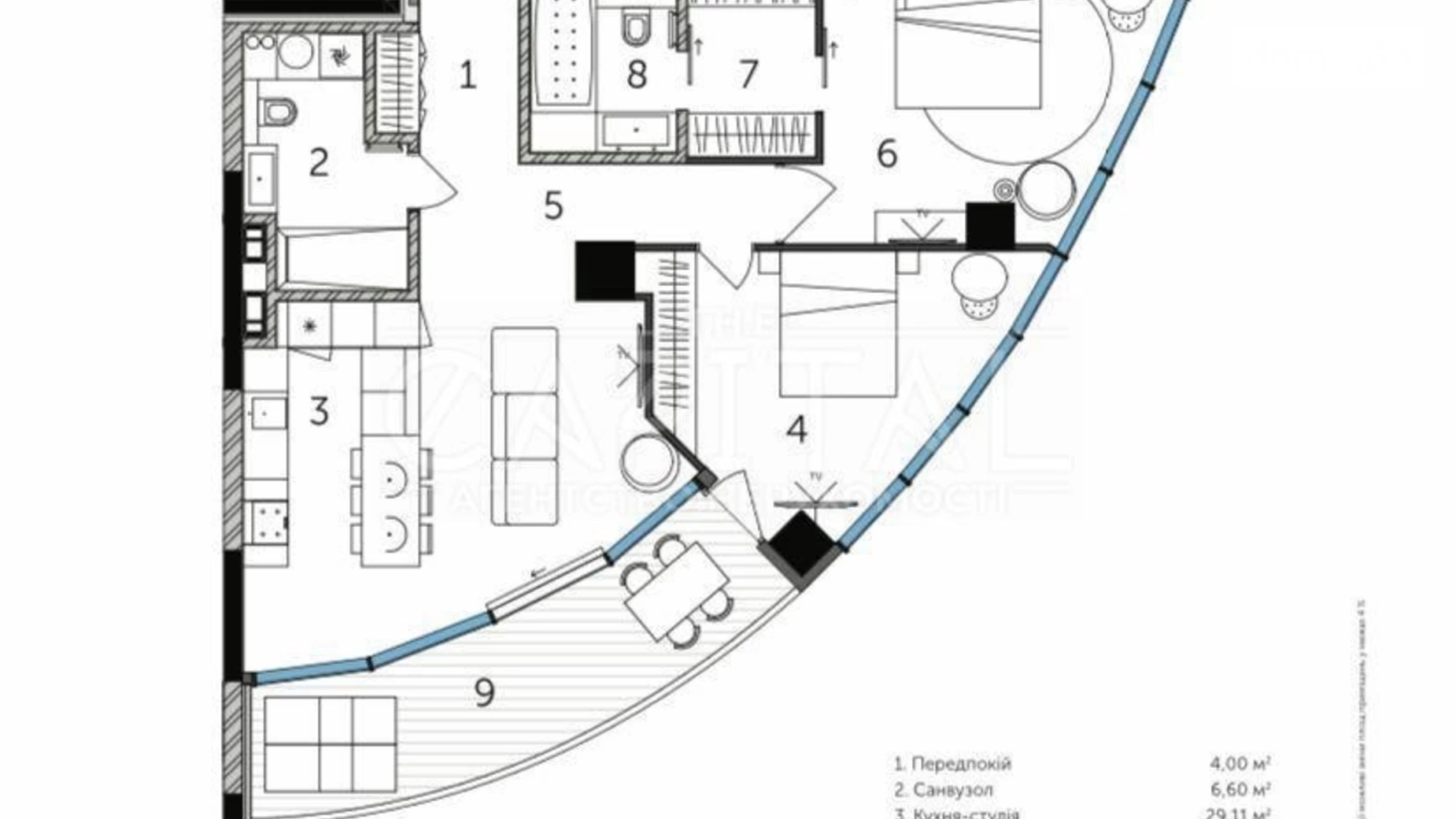 Продается 2-комнатная квартира 91 кв. м в Киеве, ул. Иоанна Павла II(Патриса Лумумбы), 12