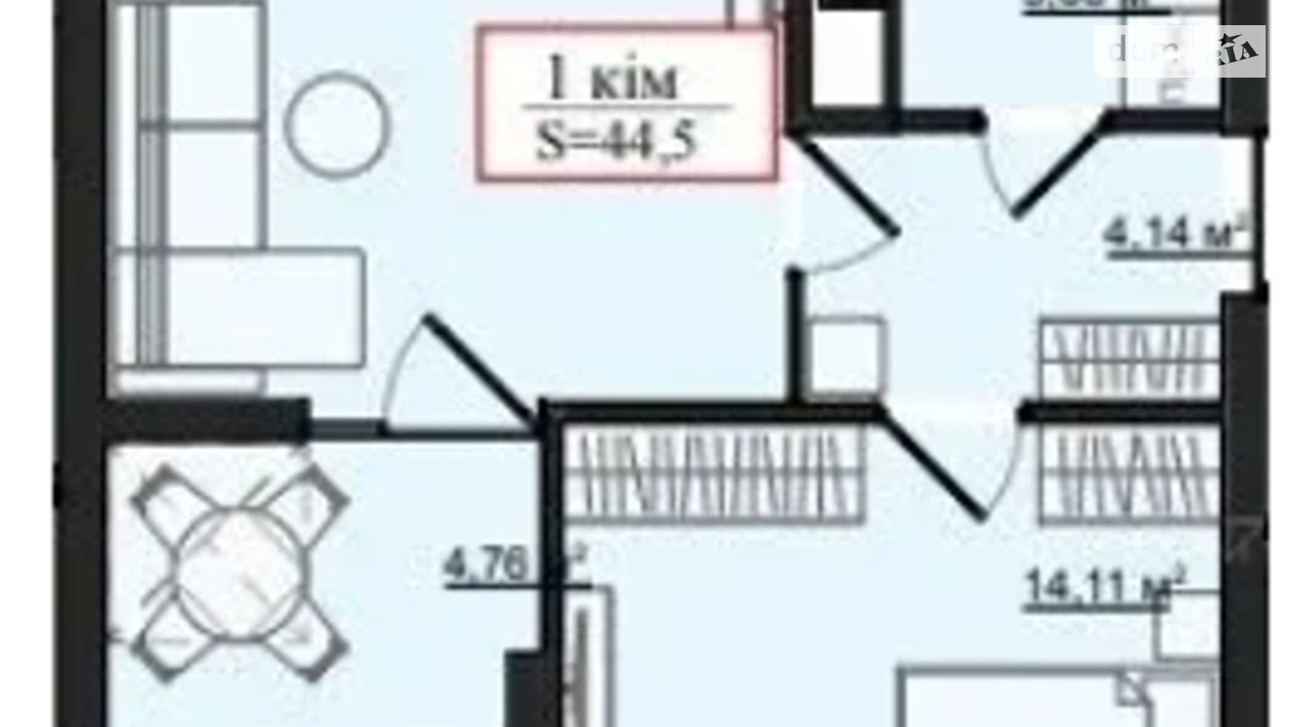 Продается 1-комнатная квартира 44.5 кв. м в Ивано-Франковске, ул. Заклинских