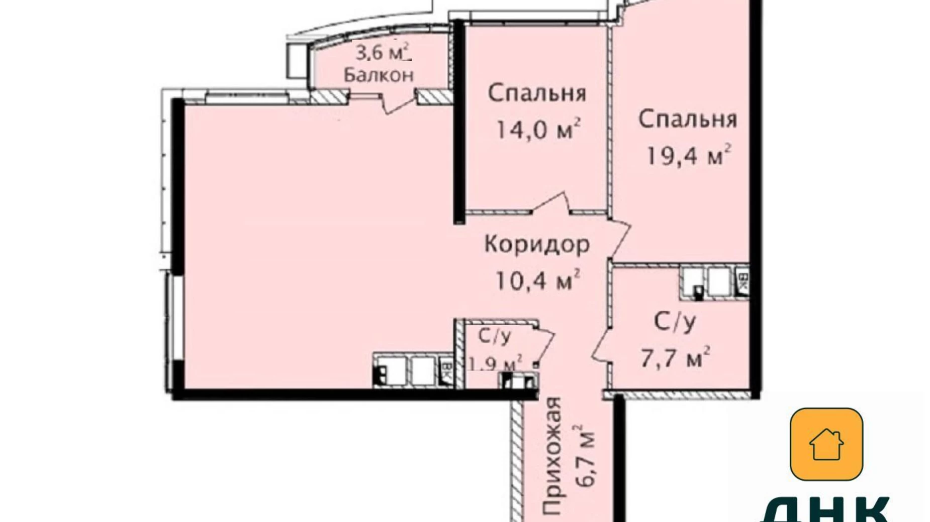 Продается 2-комнатная квартира 101 кв. м в Одессе, просп. Гагарина, 19 корпус 2 - фото 2