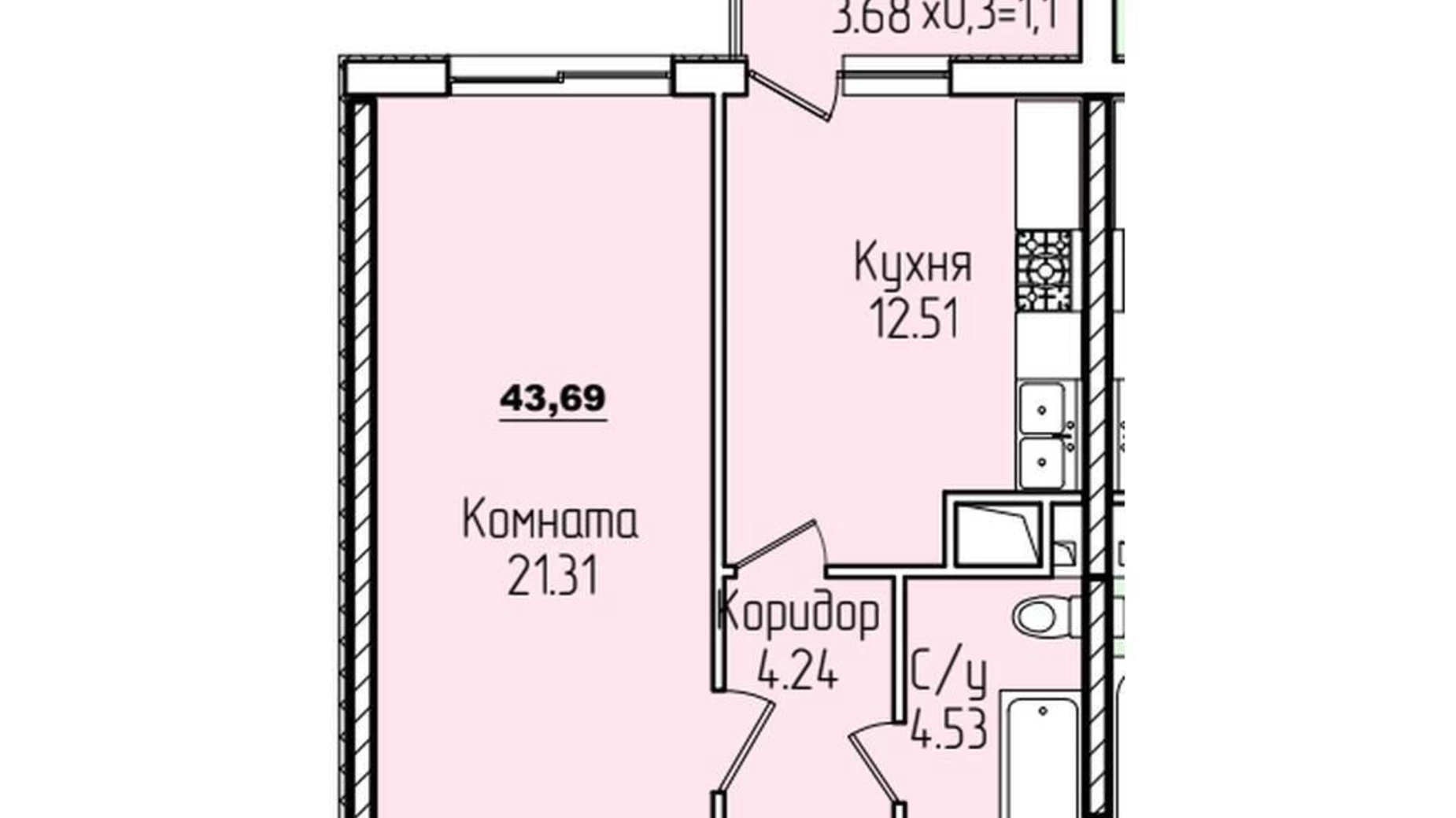 Продается 1-комнатная квартира 43.69 кв. м в Одессе, ул. Генуэзская