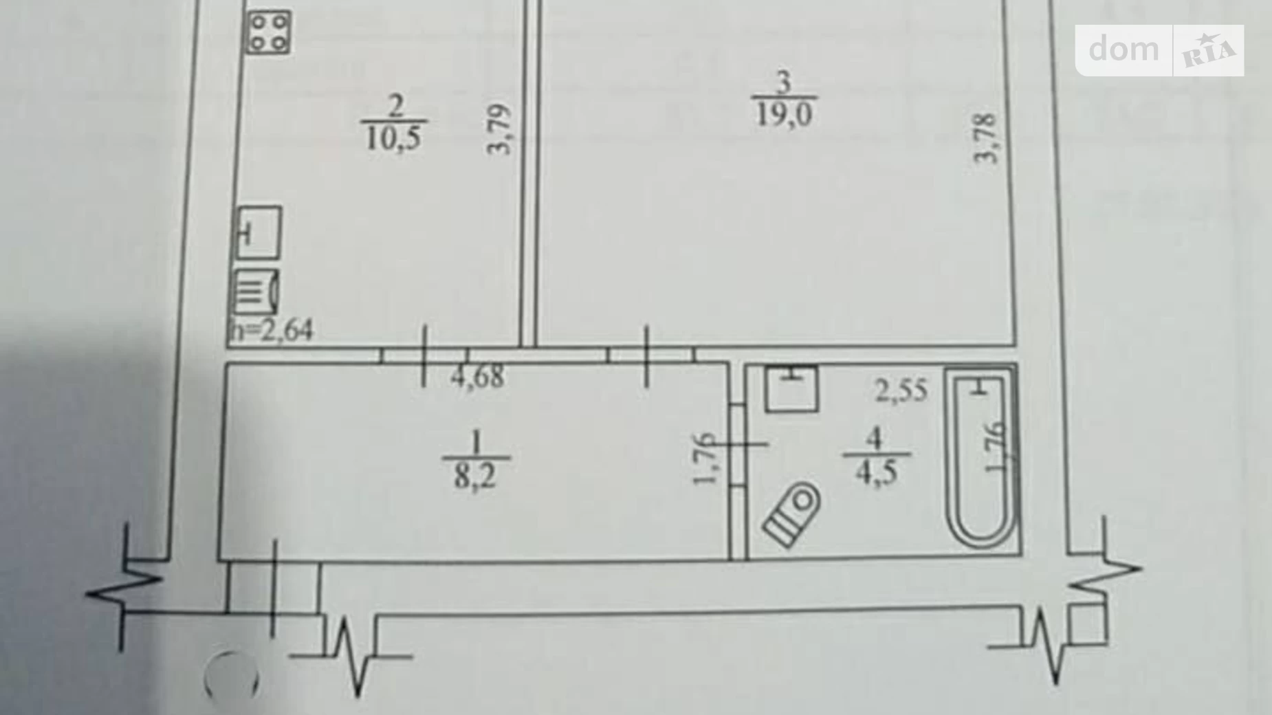 Продается 1-комнатная квартира 42.7 кв. м в Михайловке-Рубежовке, ул. Чубинского, 10 - фото 3